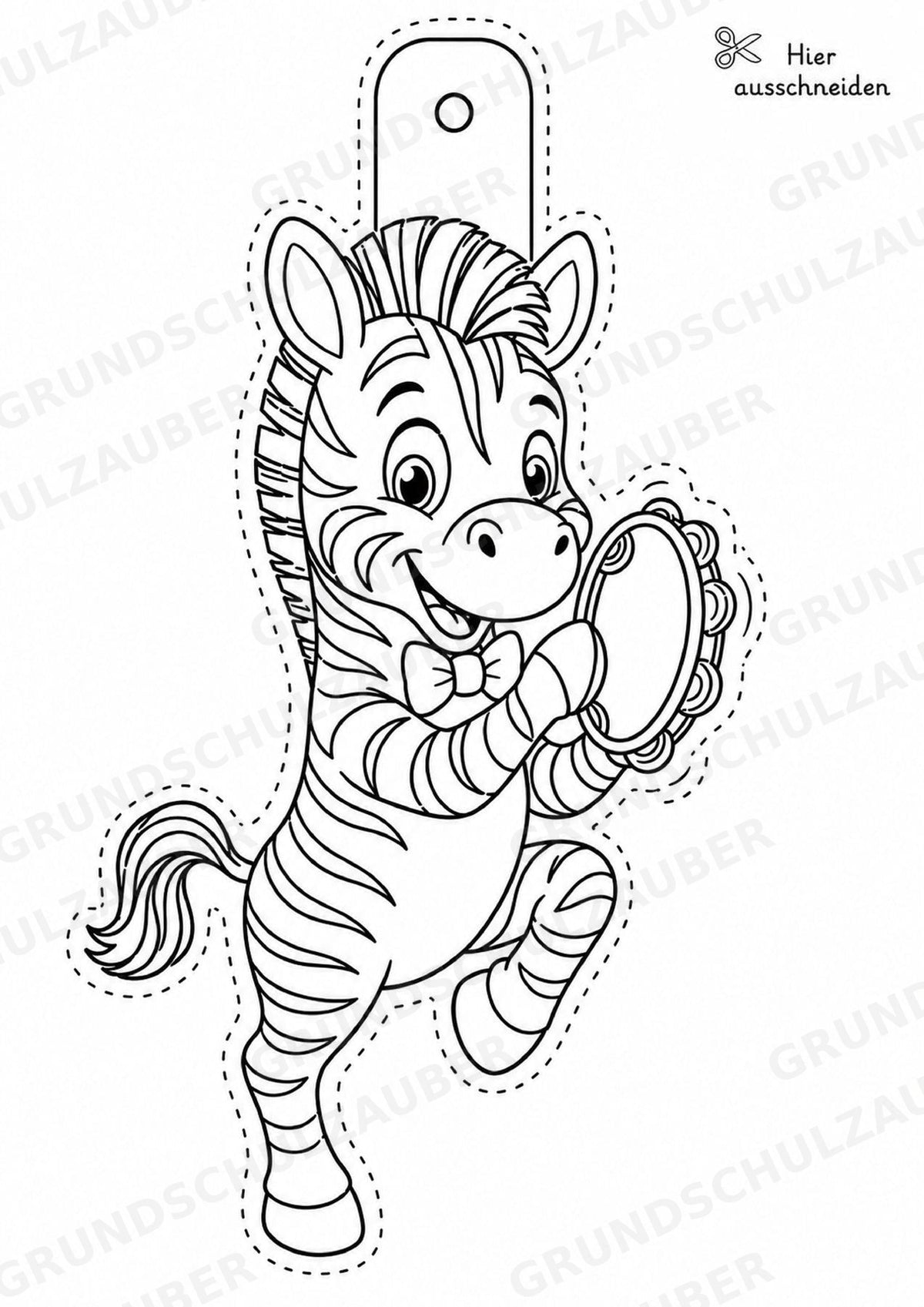 Zebra – Fensterdeko – Basteln – Ausmalbild – Ausschneiden – 15 Vorlagen – Materialseite 6