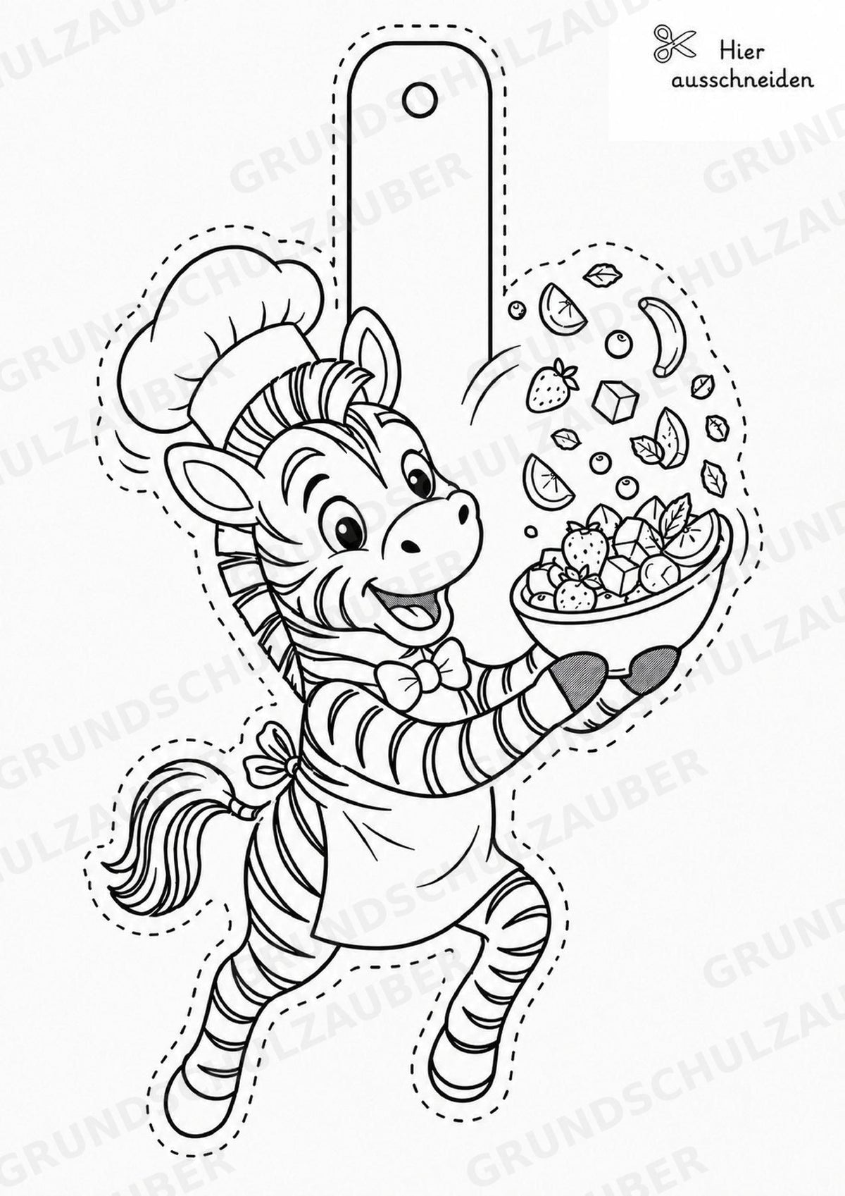 Zebra – Fensterdeko – Basteln – Ausmalbild – Ausschneiden – 15 Vorlagen – Materialseite 7