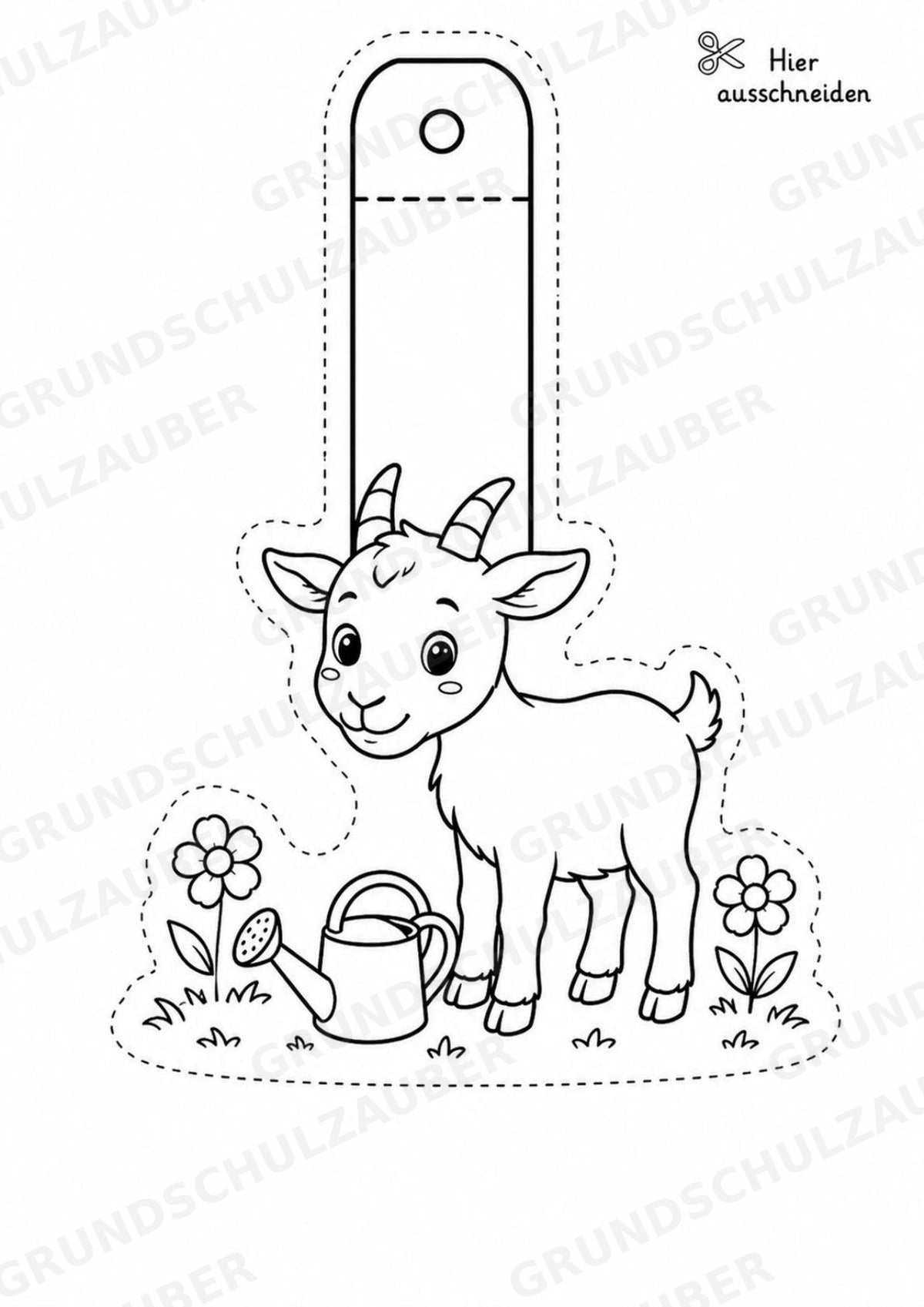 Ziege – Fensterdeko – Basteln – Ausmalbild – Ausschneiden – 15 Vorlagen – Materialseite 3