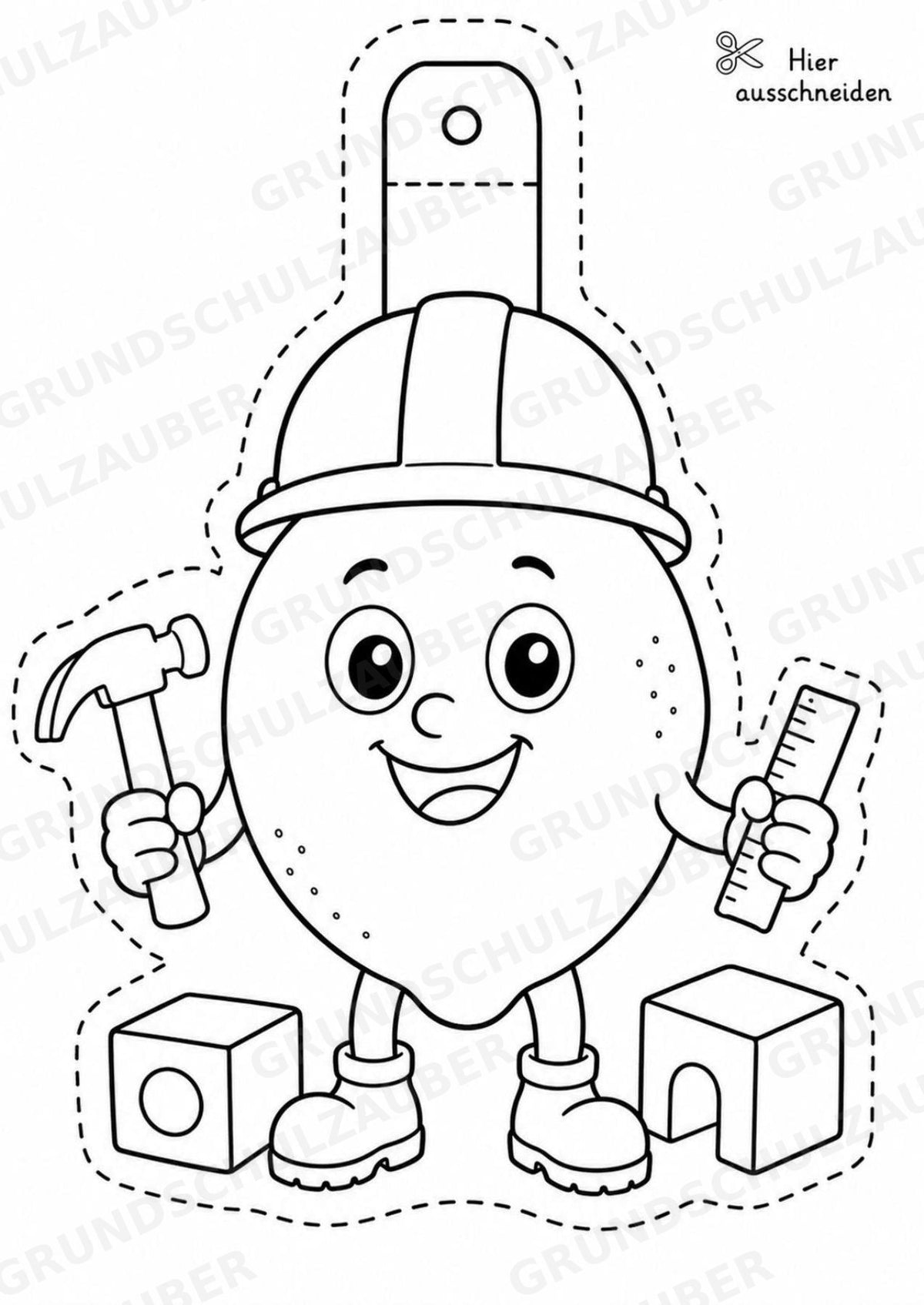Zitrone – Fensterdeko – Basteln – Ausmalbild – Ausschneiden – 15 Vorlagen – Materialseite 16