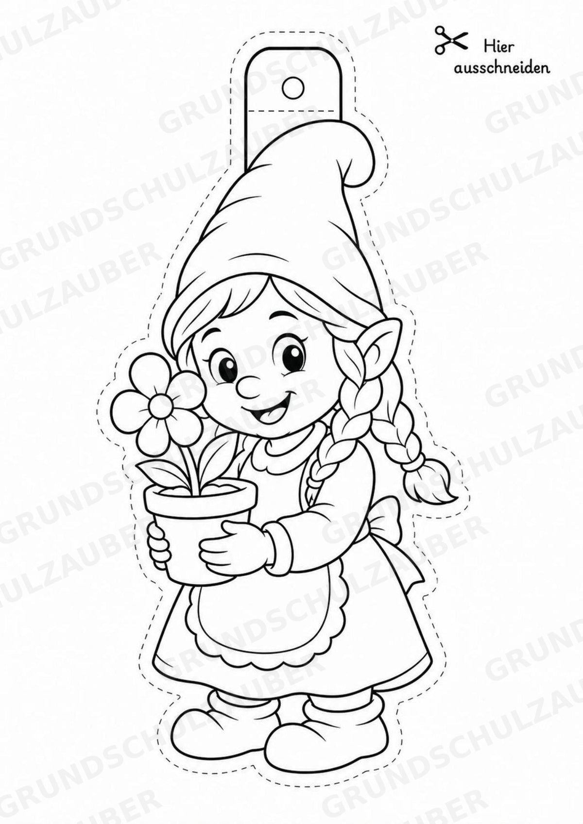 Zwerge – Fensterdeko – Basteln – Ausmalbild – Ausschneiden – 15 Vorlagen – Materialseite 3
