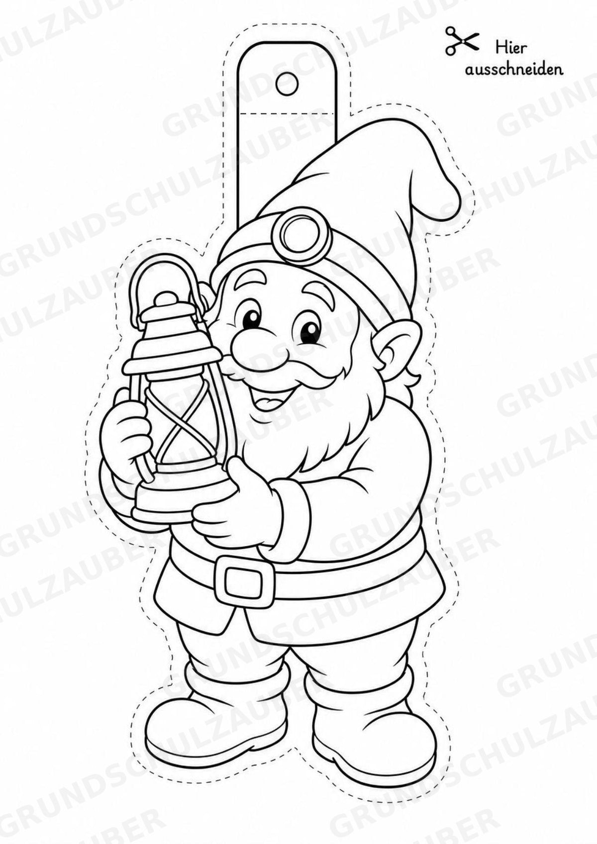 Zwerge – Fensterdeko – Basteln – Ausmalbild – Ausschneiden – 15 Vorlagen – Materialseite 9