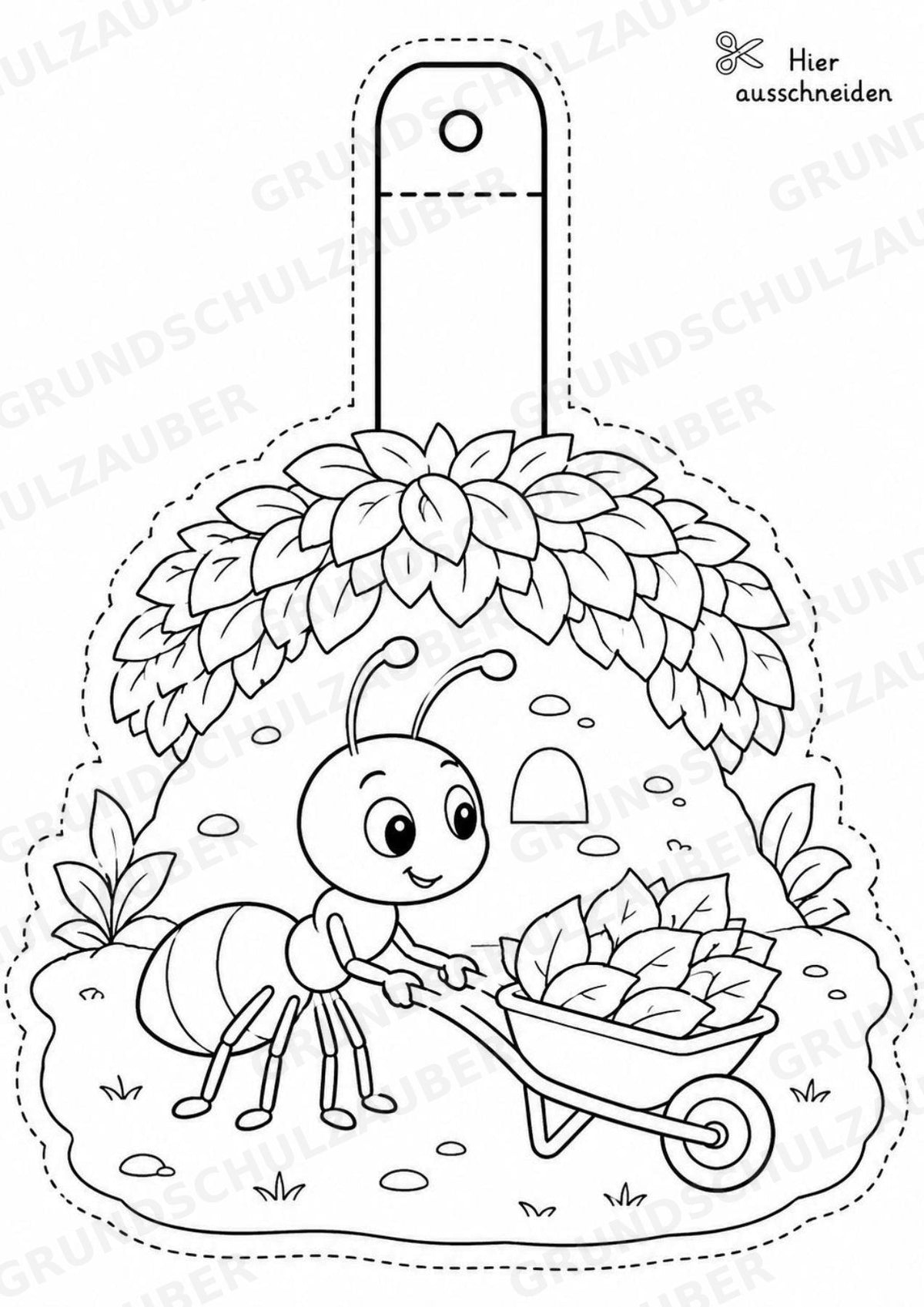 Ameisen – Fensterdeko – Basteln – Ausmalbild – Ausschneiden – 15 Vorlagen – Materialseite 6