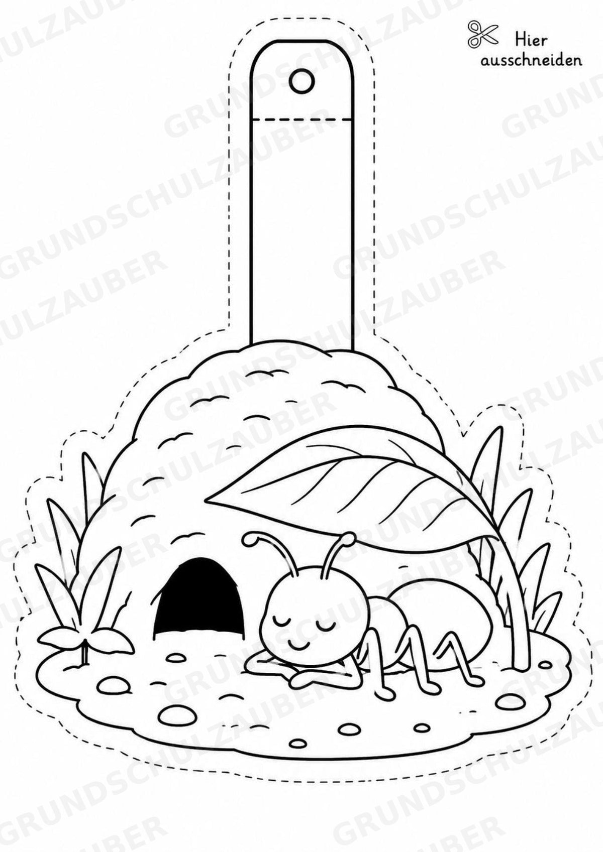 Ameisen – Fensterdeko – Basteln – Ausmalbild – Ausschneiden – 15 Vorlagen – Materialseite 14