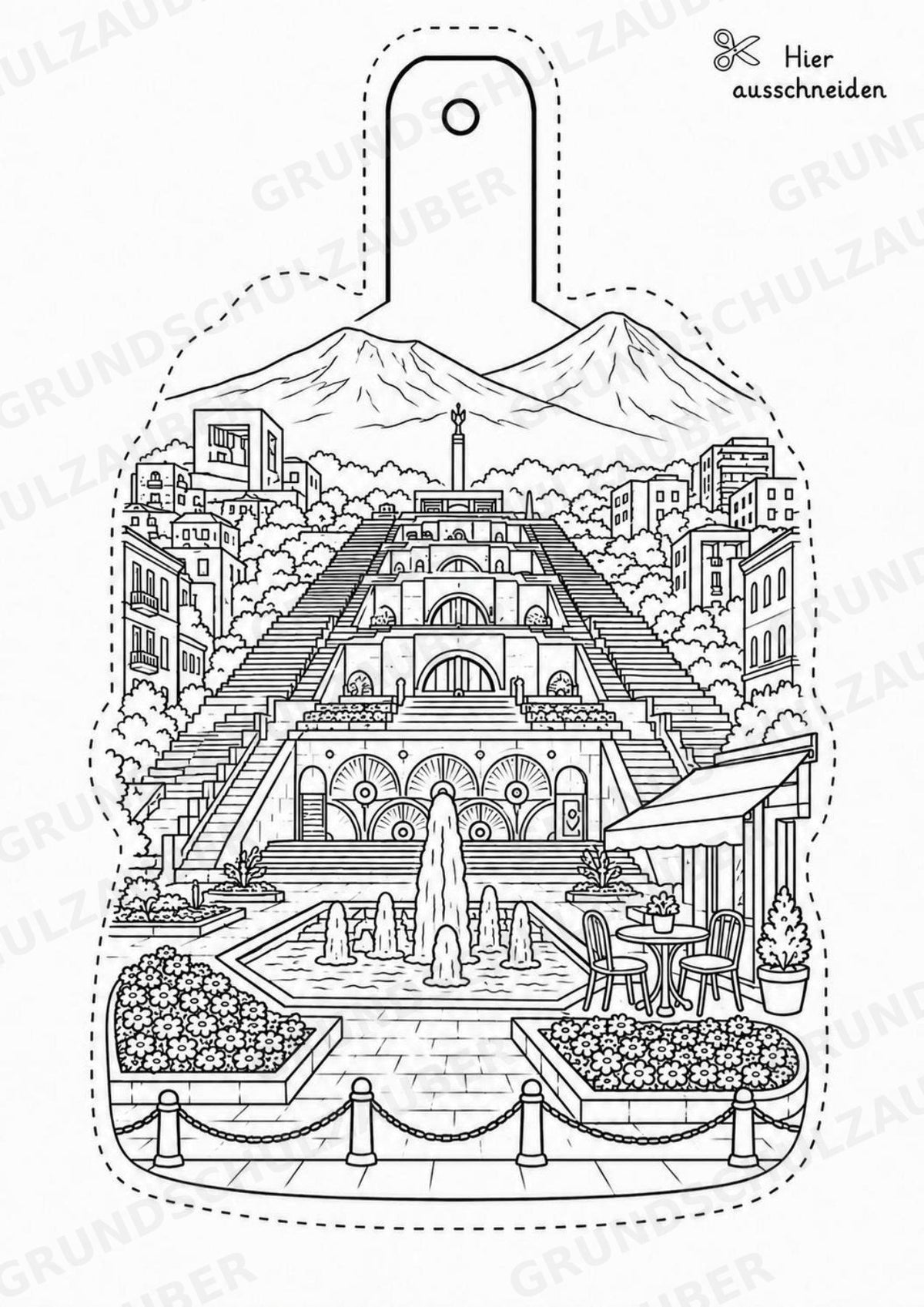 Armenien – Fensterdeko – Basteln – Ausmalbild – Ausschneiden – 15 Vorlagen – Materialseite 7