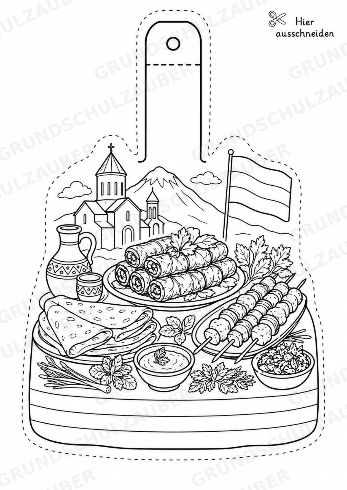 Armenien – Fensterdeko – Basteln – Ausmalbild – Ausschneiden – 15 Vorlagen – Materialseite 12