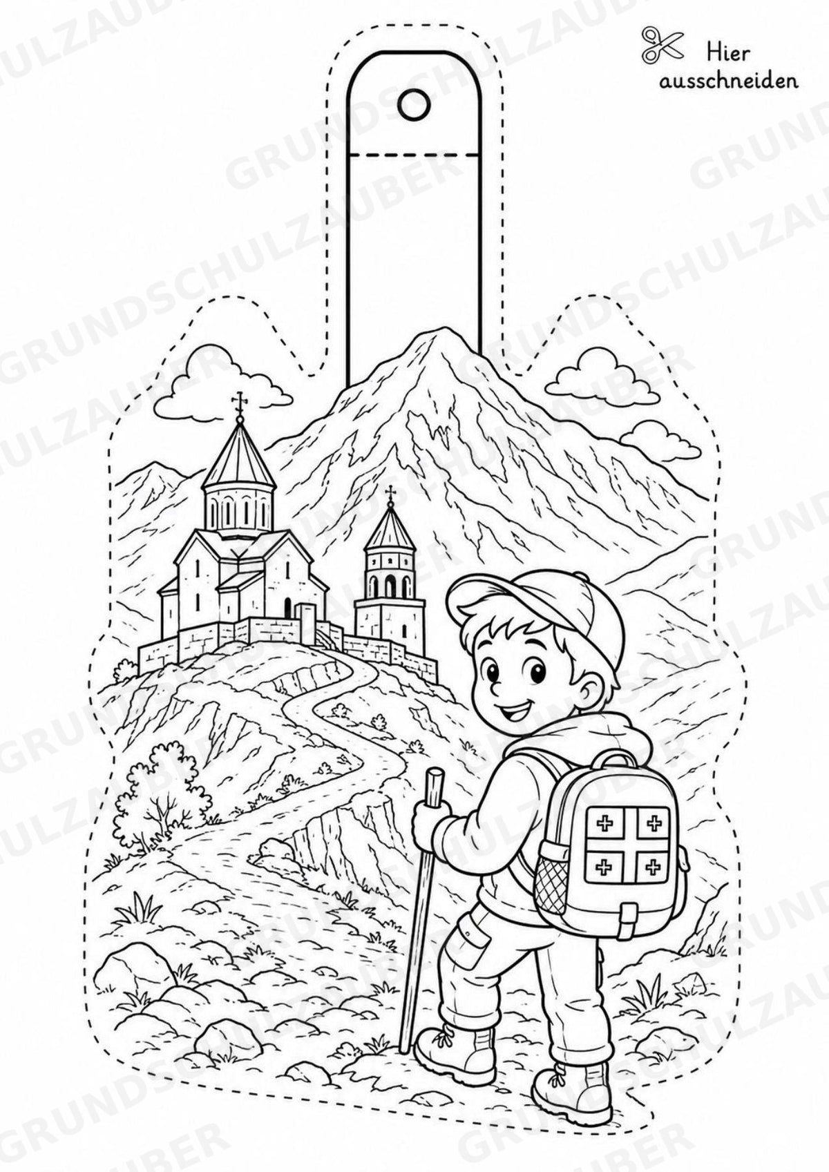 Georgien – Fensterdeko – Basteln – Ausmalbild – Ausschneiden – 15 Vorlagen – Materialseite 4