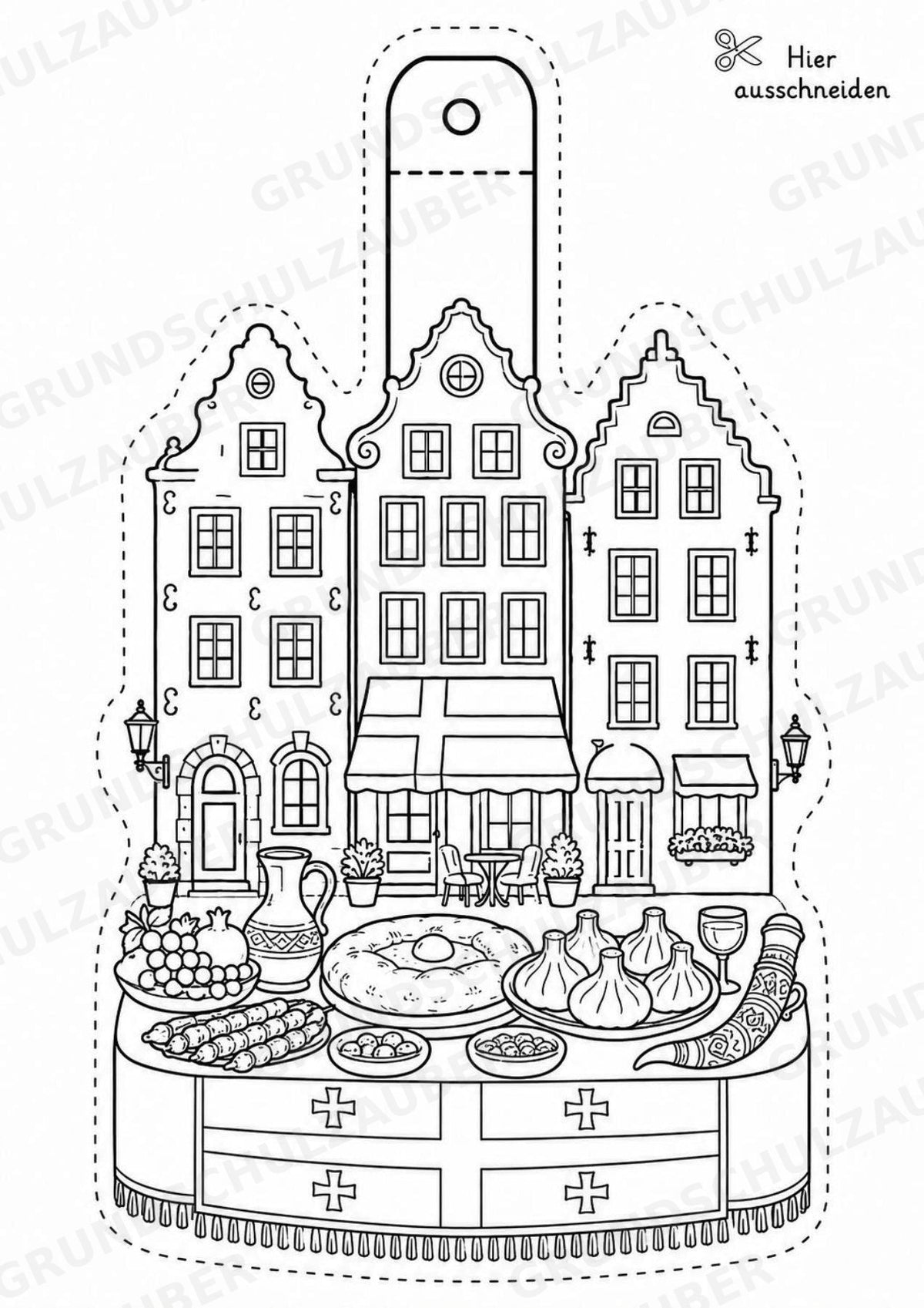 Georgien – Fensterdeko – Basteln – Ausmalbild – Ausschneiden – 15 Vorlagen – Materialseite 11
