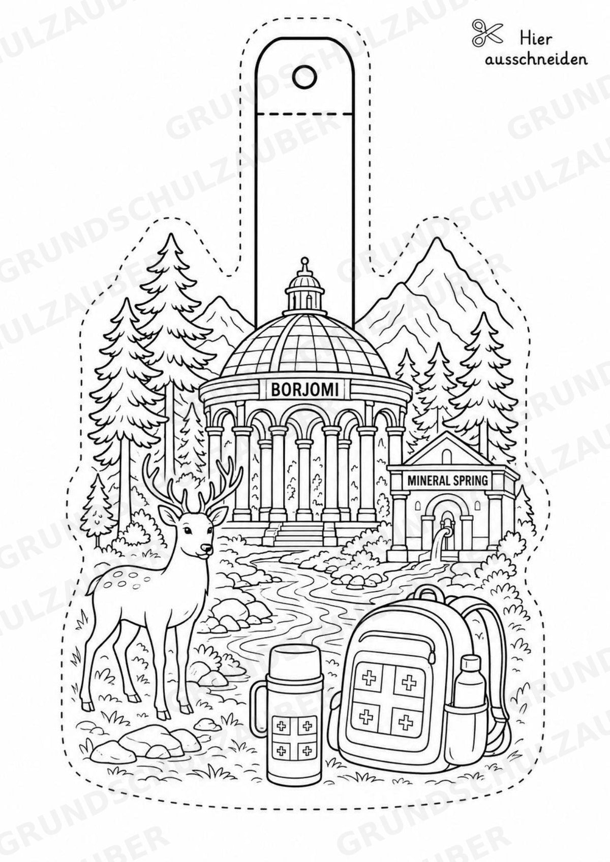 Georgien – Fensterdeko – Basteln – Ausmalbild – Ausschneiden – 15 Vorlagen – Materialseite 13