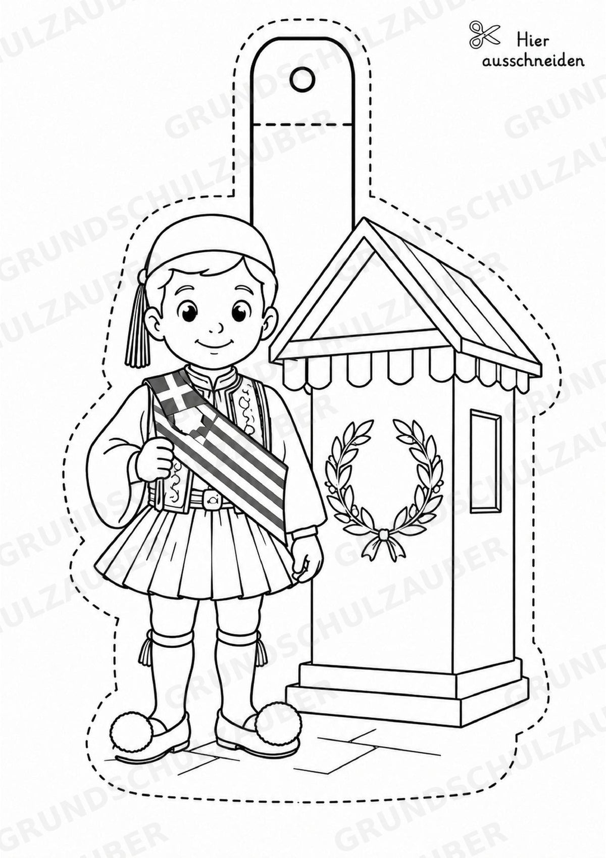Griechenland – Fensterdeko – Basteln – Ausmalbild – Ausschneiden – 15 Vorlagen – Materialseite 4