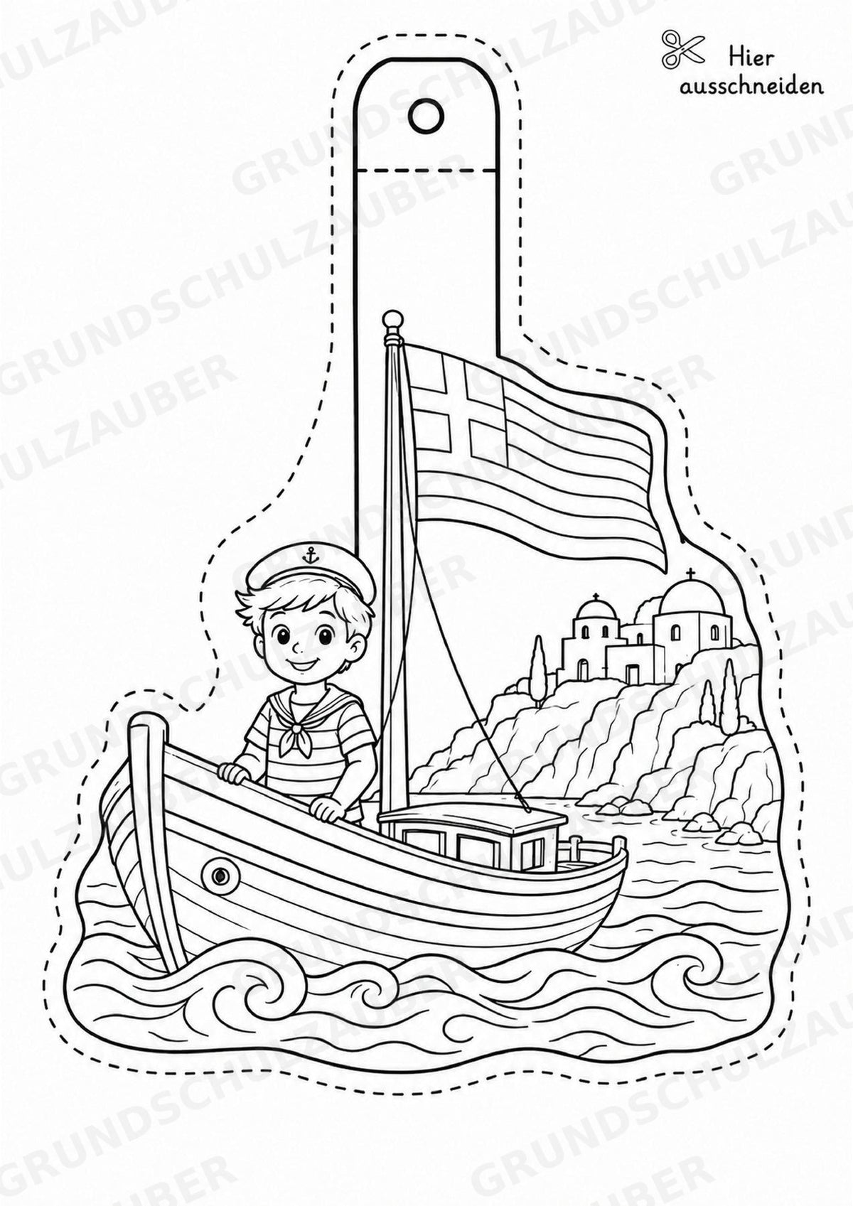 Griechenland – Fensterdeko – Basteln – Ausmalbild – Ausschneiden – 15 Vorlagen – Materialseite 5