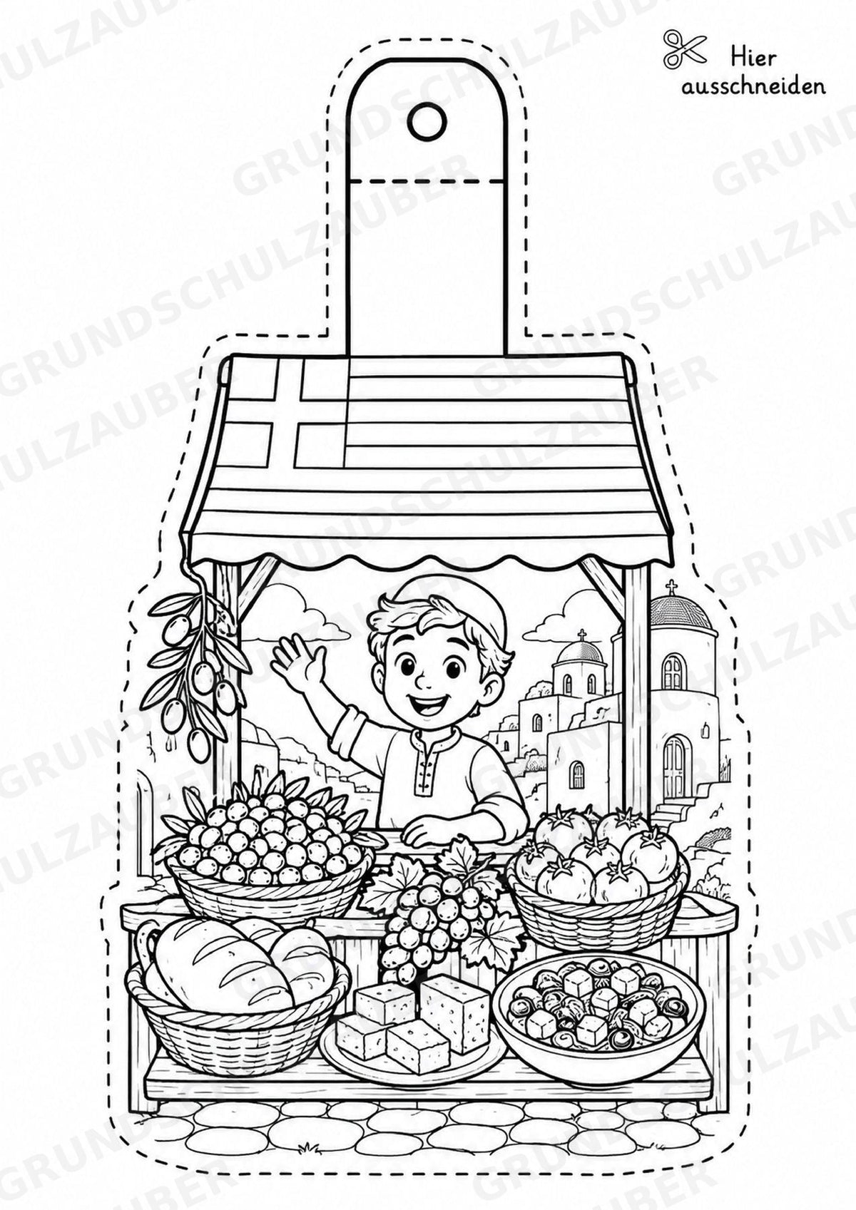 Griechenland – Fensterdeko – Basteln – Ausmalbild – Ausschneiden – 15 Vorlagen – Materialseite 10