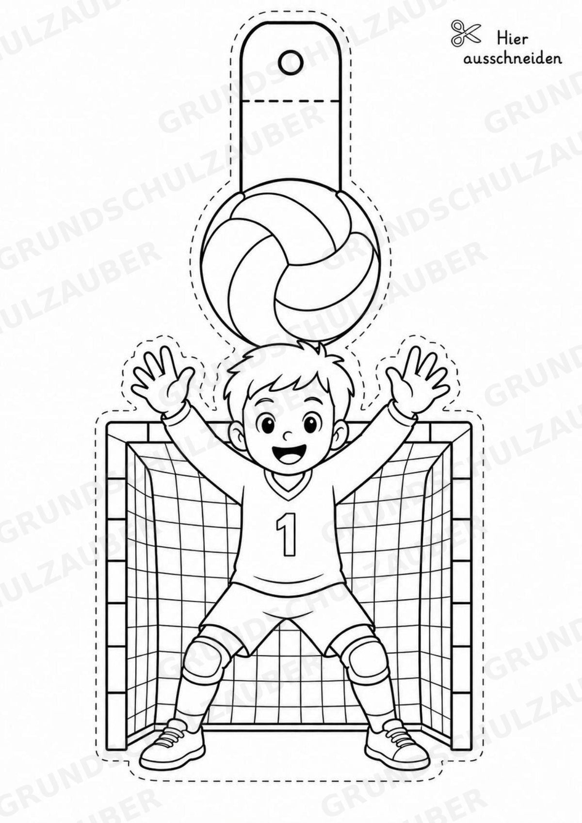 Handball – Fensterdeko – Basteln – Ausmalbild – Ausschneiden – 15 Vorlagen – Materialseite 5
