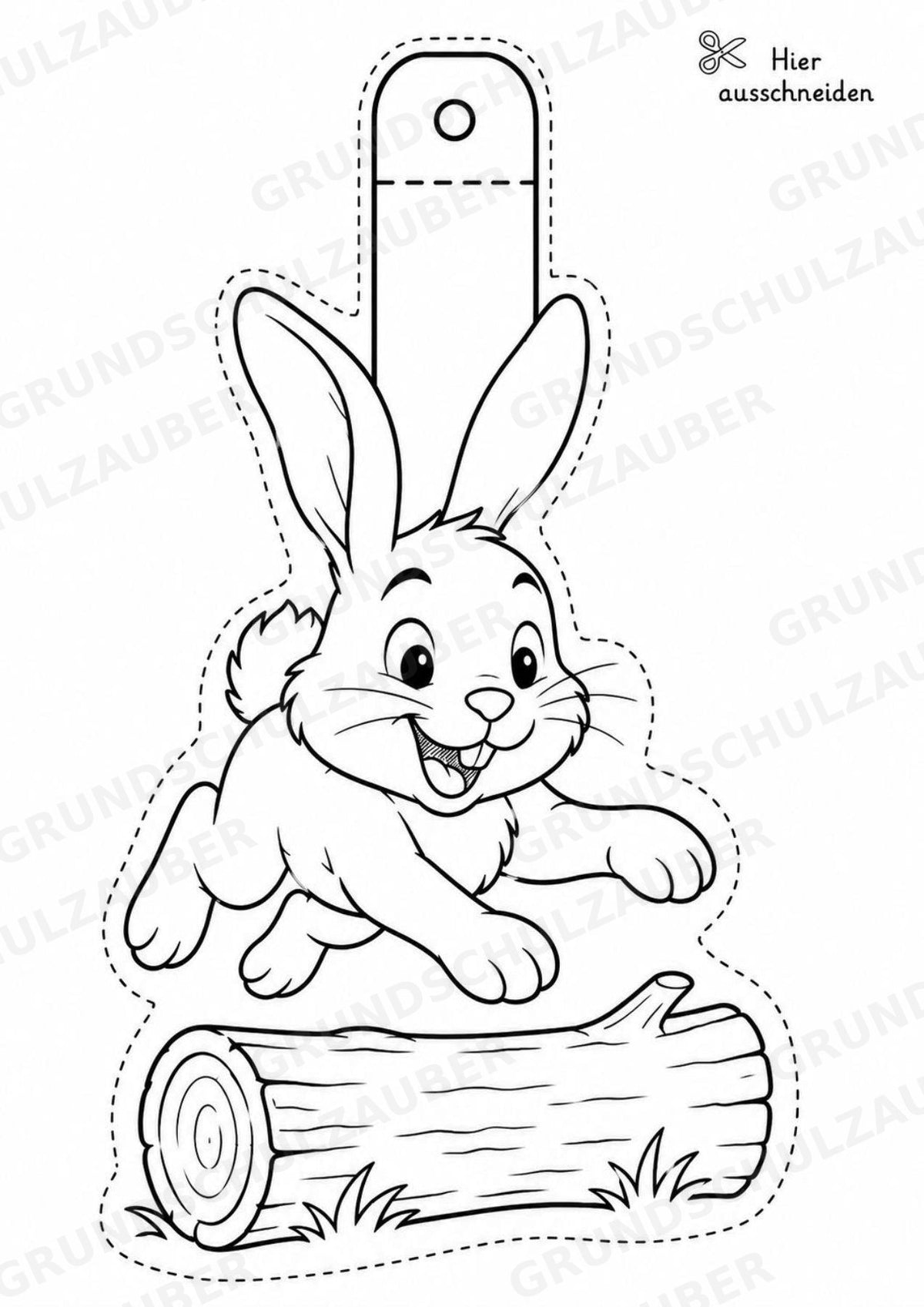Hase – Fensterdeko – Basteln – Ausmalbild – Ausschneiden – 15 Vorlagen – Materialseite 4