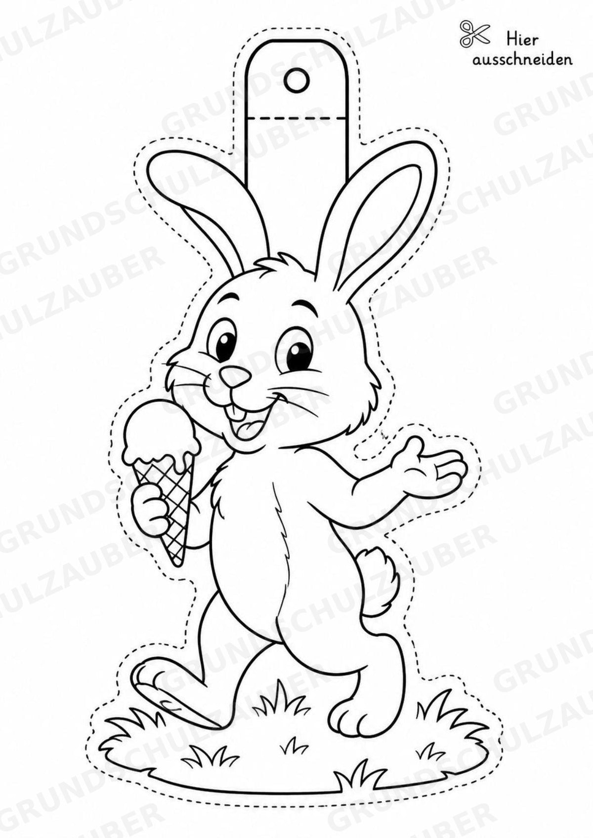 Hase – Fensterdeko – Basteln – Ausmalbild – Ausschneiden – 15 Vorlagen – Materialseite 14