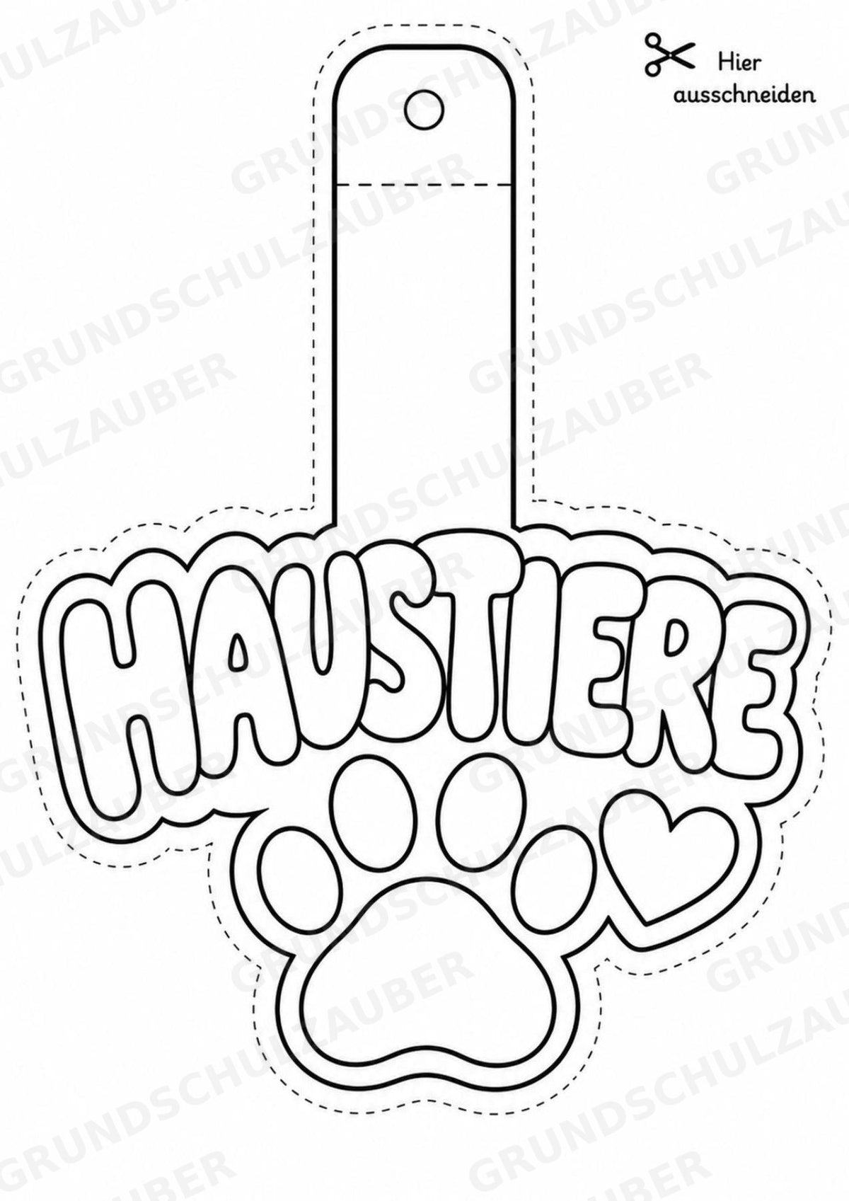 Haustiere – Fensterdeko – Basteln – Ausmalbild – Ausschneiden – 15 Vorlagen – Materialseite 16