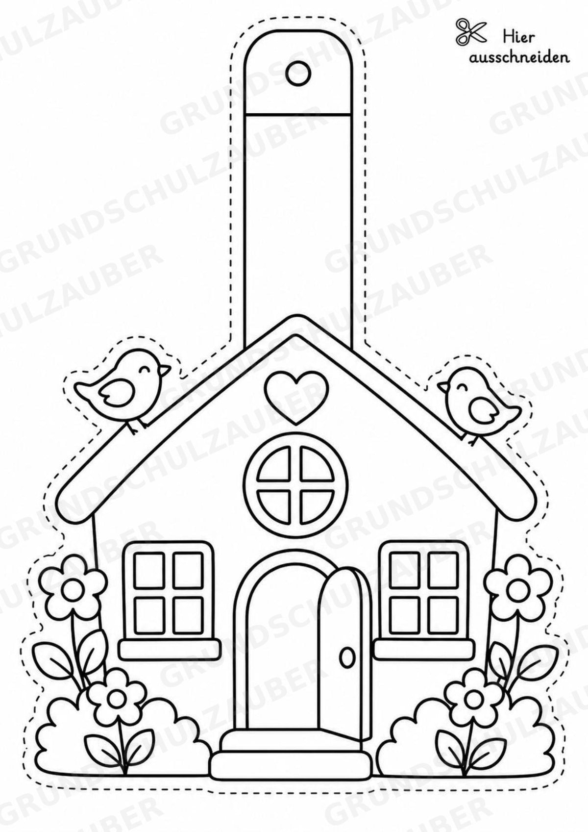 Herzlich Willkommen – Fensterdeko – Basteln – Ausmalbild – Ausschneiden – 15 Vorlagen – Materialseite 6