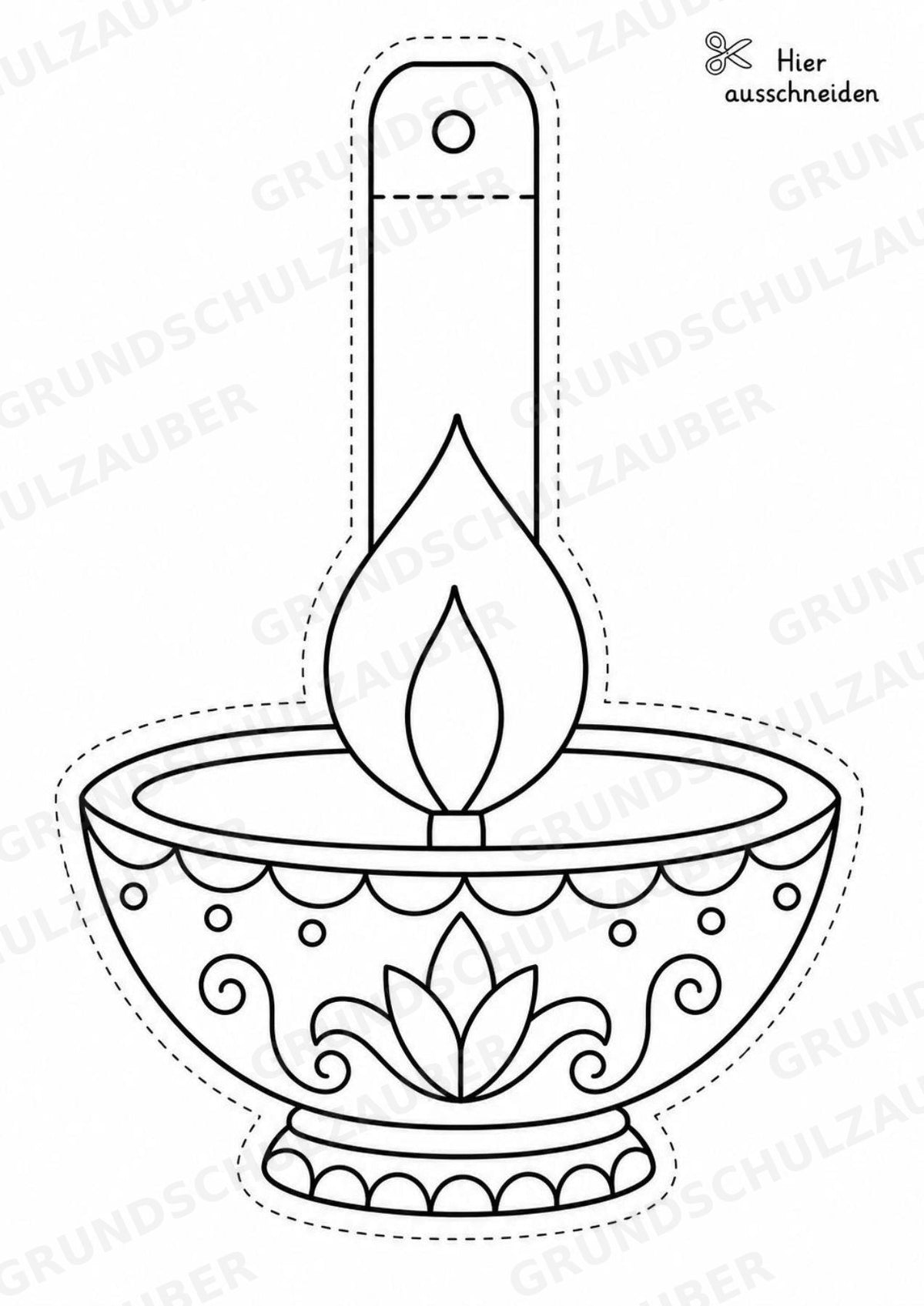 Hinduismus – Fensterdeko – Basteln – Ausmalbild – Ausschneiden – 15 Vorlagen – Materialseite 3