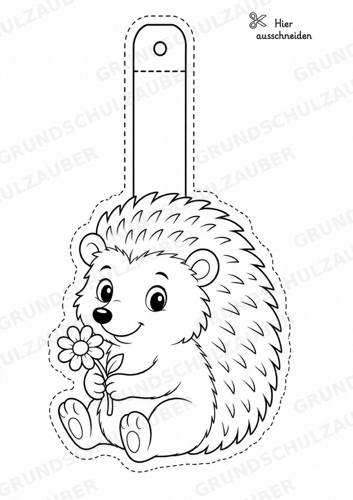 Igel – Fensterdeko – Basteln – Ausmalbild – Ausschneiden – 15 Vorlagen – Materialseite 15