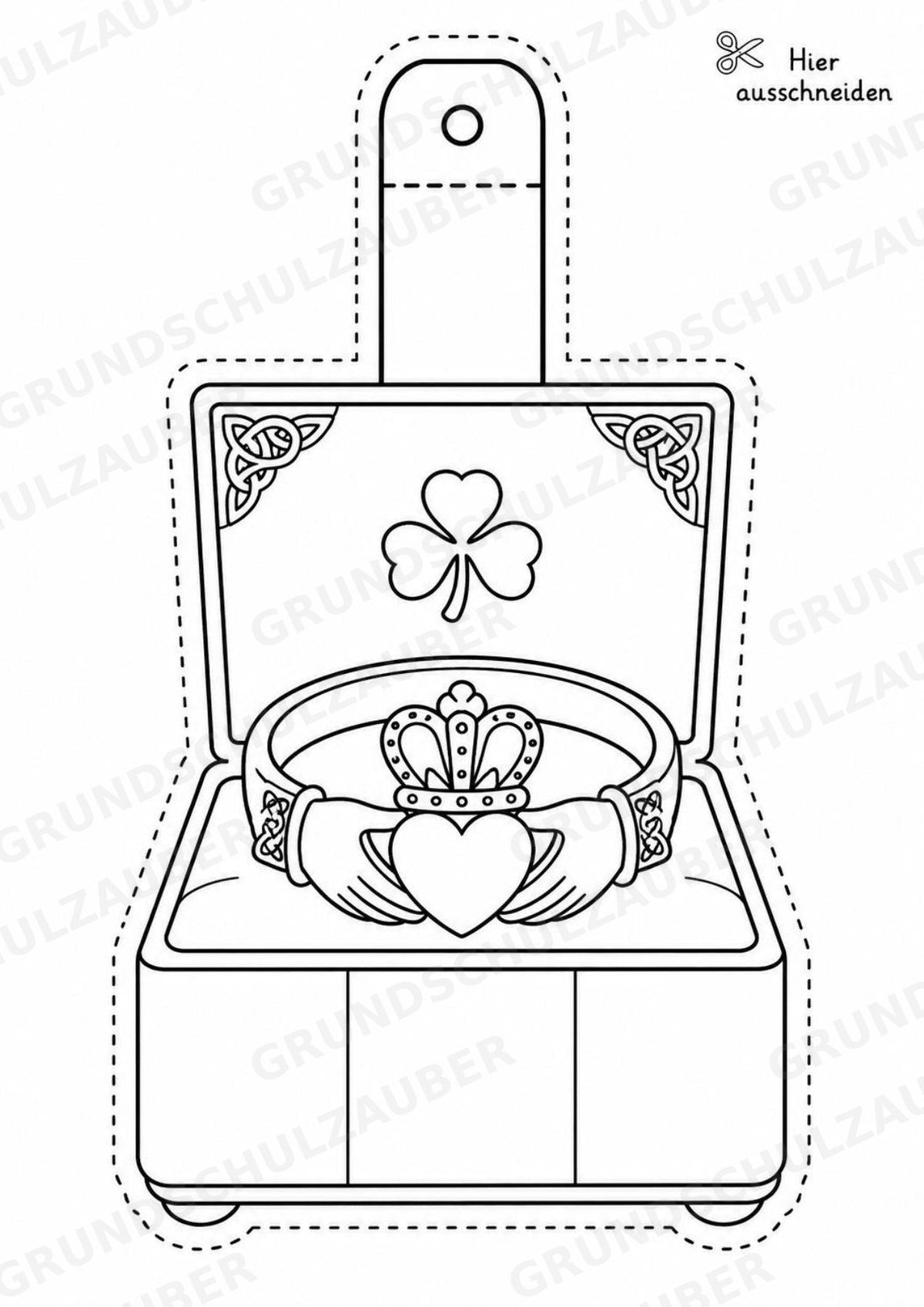 Irland – Fensterdeko – Basteln – Ausmalbild – Ausschneiden – 15 Vorlagen – Materialseite 16
