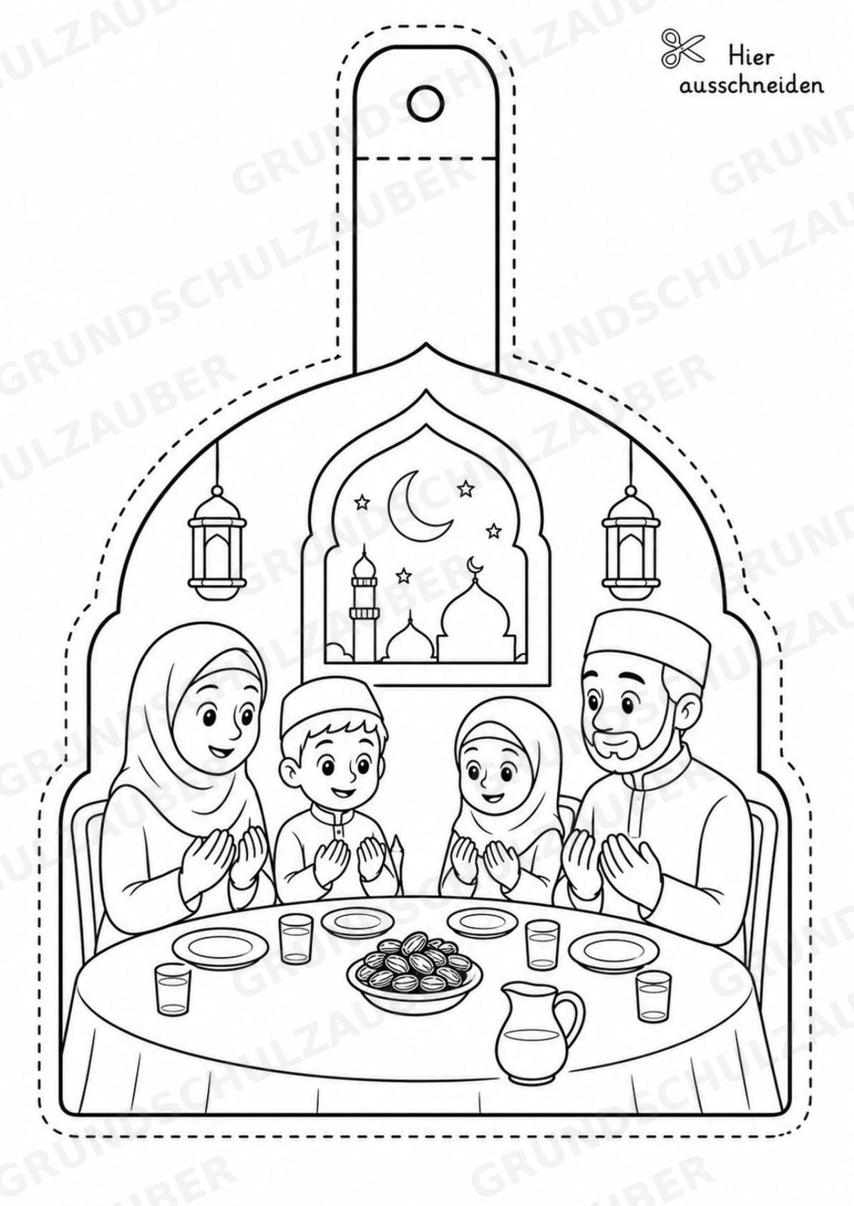 Islam – Fensterdeko – Basteln – Ausmalbild – Ausschneiden – 15 Vorlagen – Materialseite 12