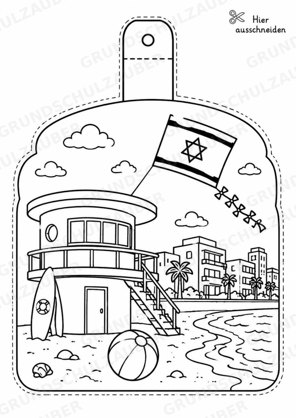Israel – Fensterdeko – Basteln – Ausmalbild – Ausschneiden – 15 Vorlagen – Materialseite 3