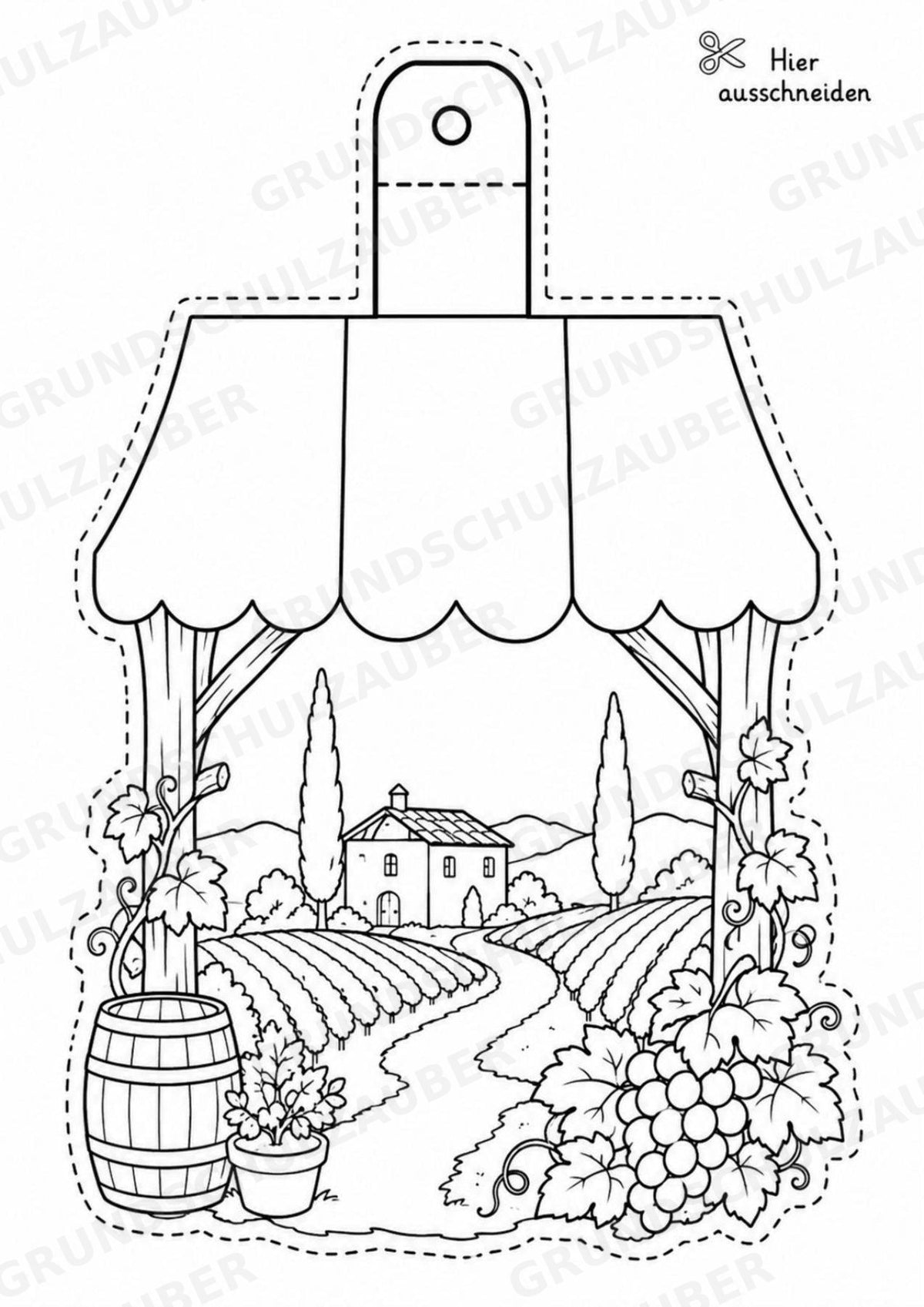 Italien – Fensterdeko – Basteln – Ausmalbild – Ausschneiden – 15 Vorlagen – Materialseite 12