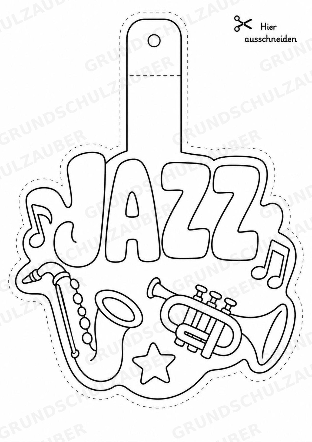 Jazz – Fensterdeko – Basteln – Ausmalbild – Ausschneiden – 15 Vorlagen – Materialseite 2
