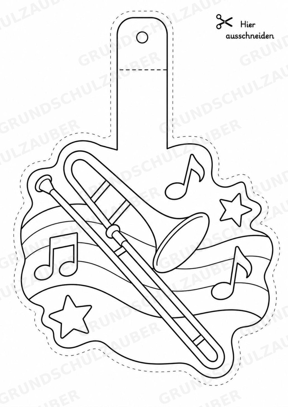 Jazz – Fensterdeko – Basteln – Ausmalbild – Ausschneiden – 15 Vorlagen – Materialseite 10