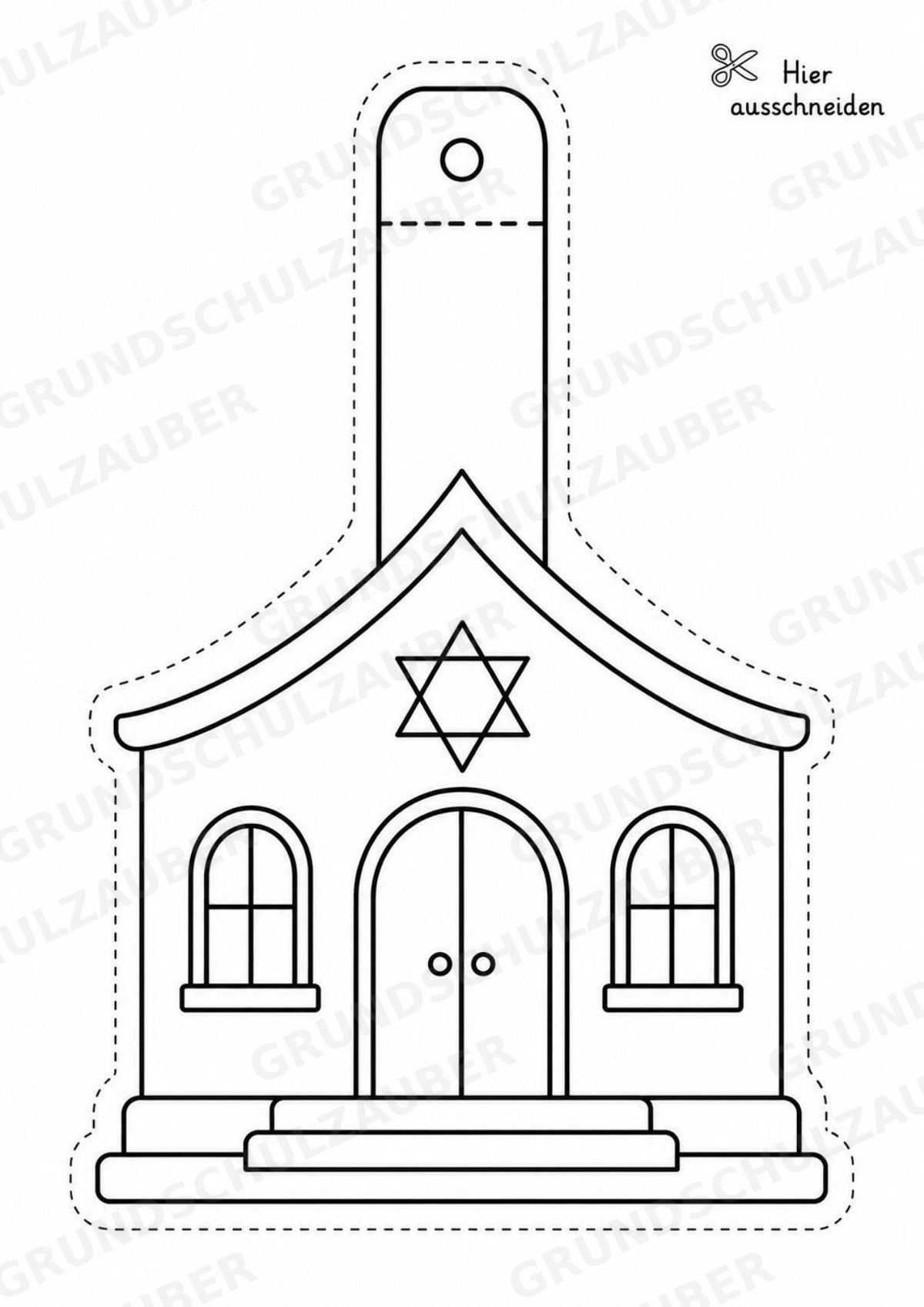 Judentum – Fensterdeko – Basteln – Ausmalbild – Ausschneiden – 15 Vorlagen – Materialseite 2