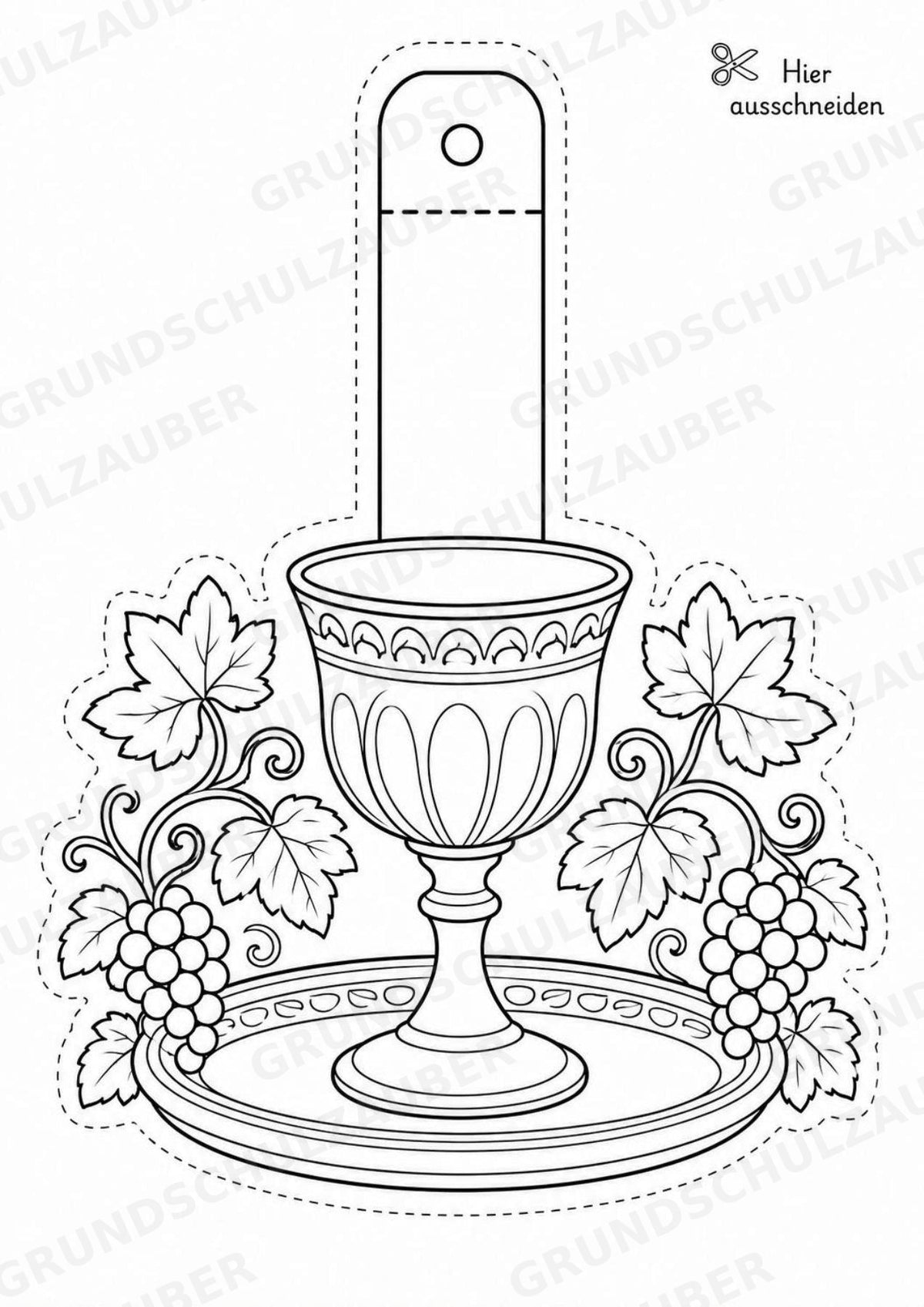 Judentum – Fensterdeko – Basteln – Ausmalbild – Ausschneiden – 15 Vorlagen – Materialseite 7