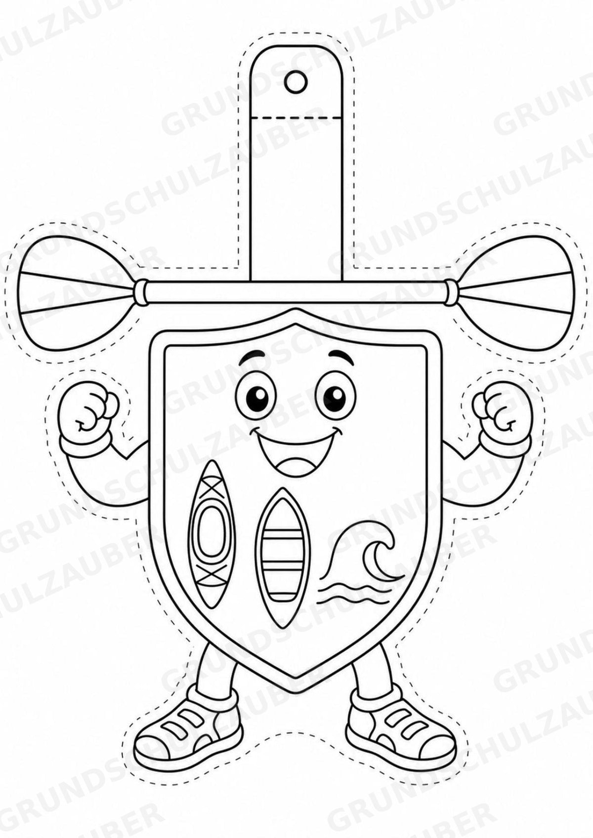 Kajak und Kanufahren – Fensterdeko – Basteln – Ausmalbild – Ausschneiden – 15 Vorlagen – Materialseite 8