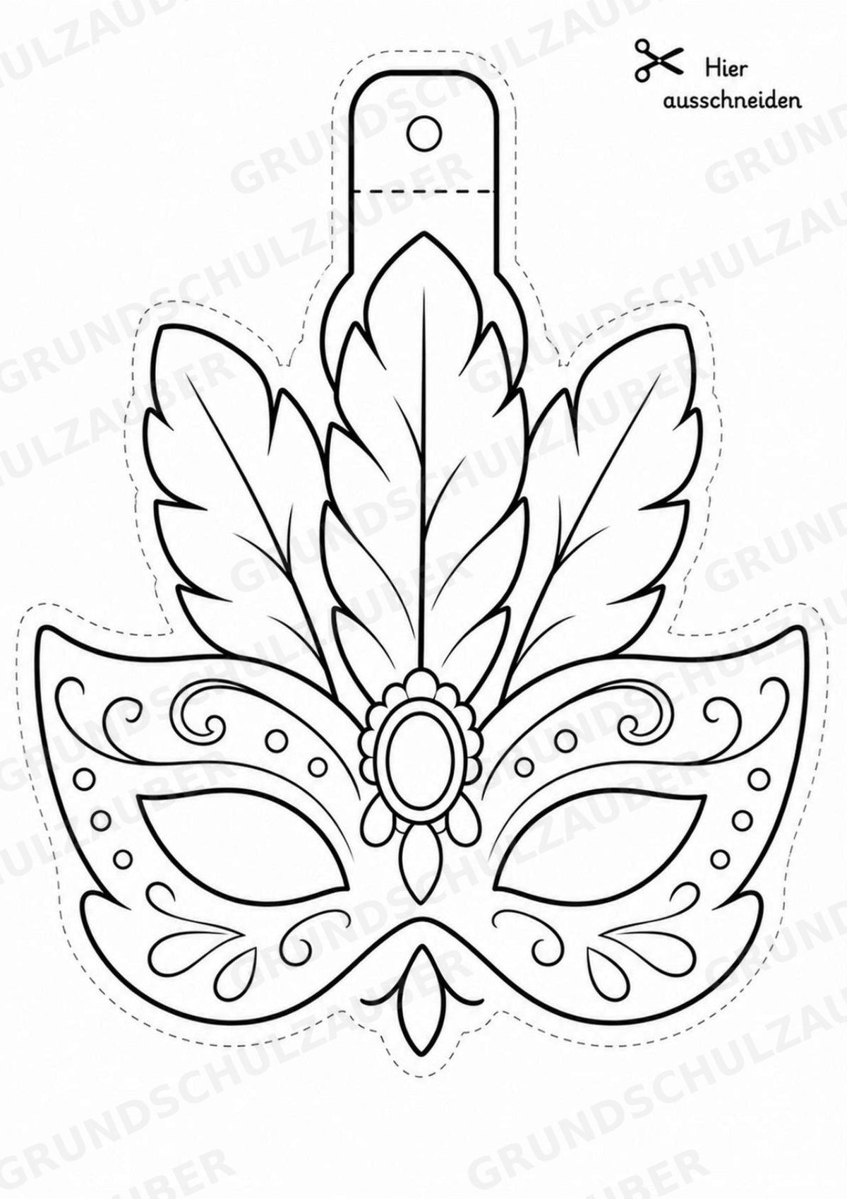 Karneval – Fensterdeko – Basteln – Ausmalbild – Ausschneiden – 15 Vorlagen – Materialseite 2