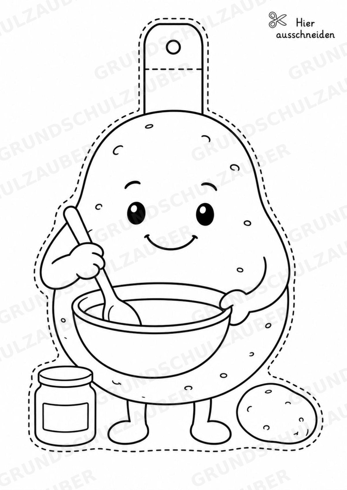Kartoffel – Fensterdeko – Basteln – Ausmalbild – Ausschneiden – 15 Vorlagen – Materialseite 9