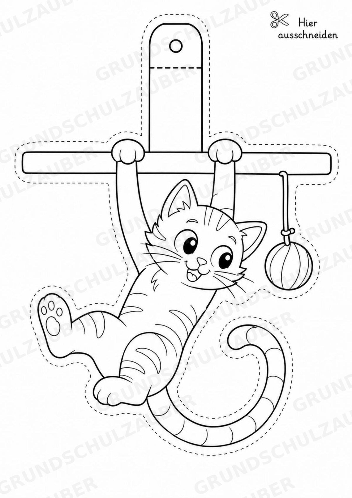 Katze – Fensterdeko – Basteln – Ausmalbild – Ausschneiden – 15 Vorlagen – Materialseite 7