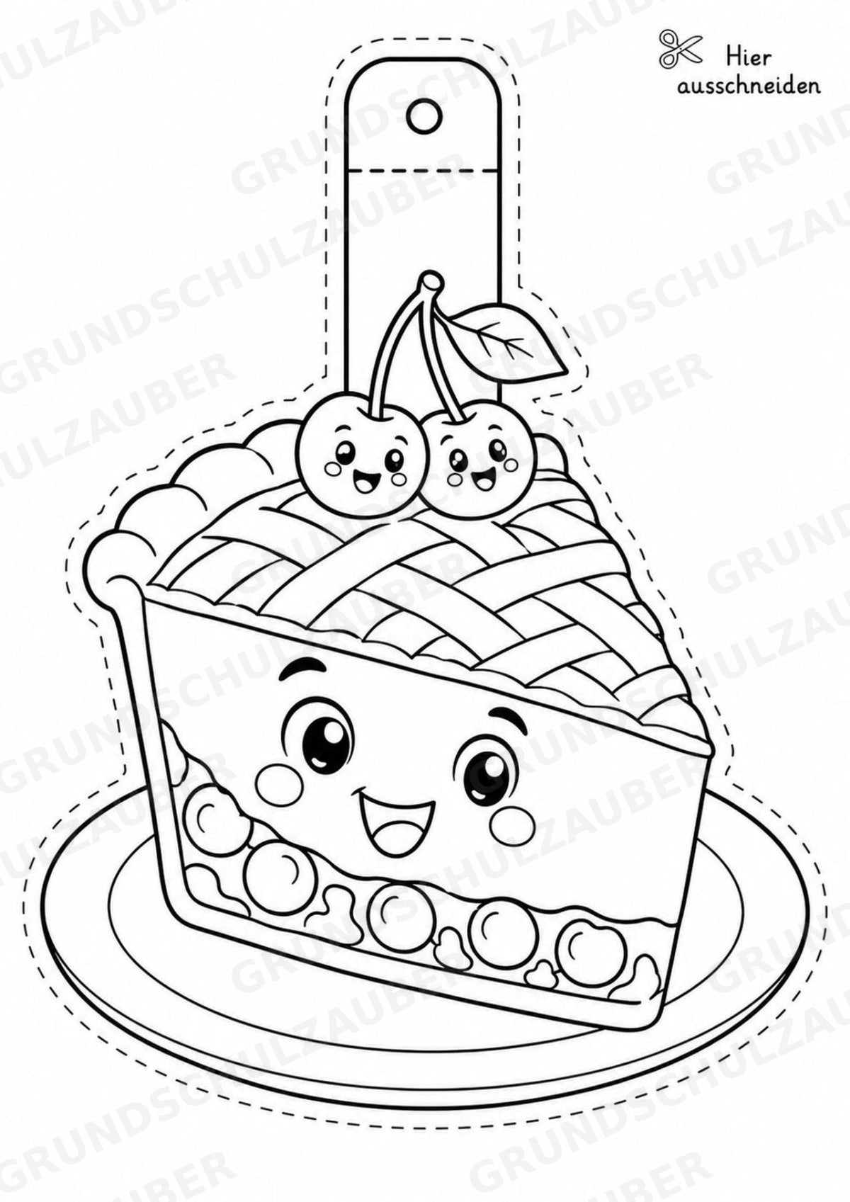 Kirsche – Fensterdeko – Basteln – Ausmalbild – Ausschneiden – 15 Vorlagen – Materialseite 7