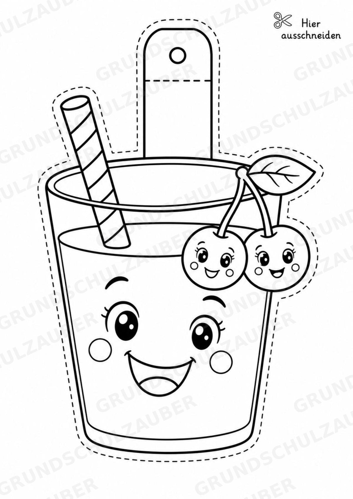 Kirsche – Fensterdeko – Basteln – Ausmalbild – Ausschneiden – 15 Vorlagen – Materialseite 9