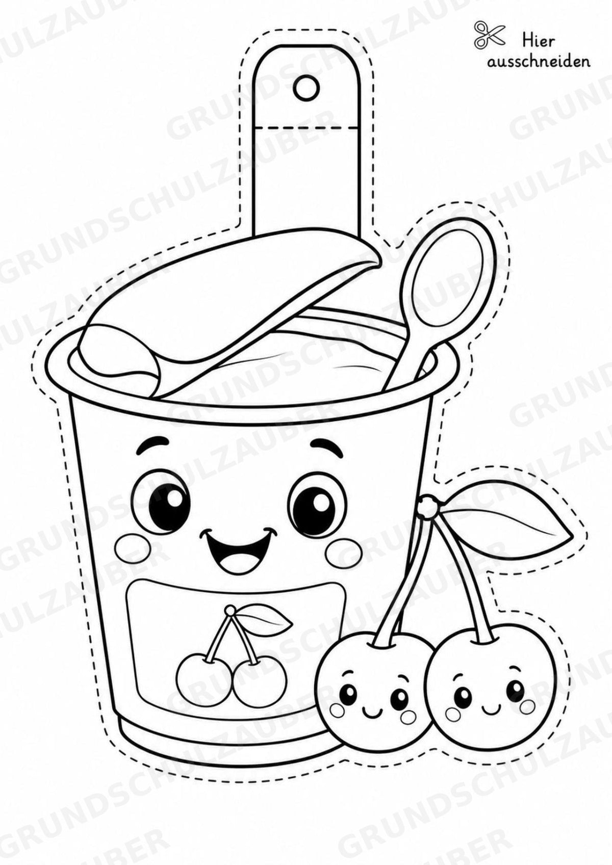Kirsche – Fensterdeko – Basteln – Ausmalbild – Ausschneiden – 15 Vorlagen – Materialseite 14