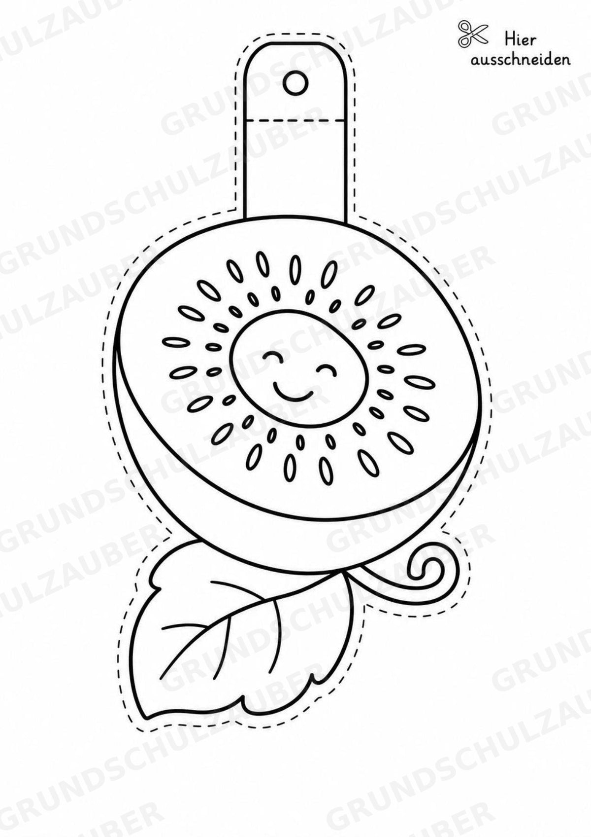 Kiwi – Fensterdeko – Basteln – Ausmalbild – Ausschneiden – 15 Vorlagen – Materialseite 5