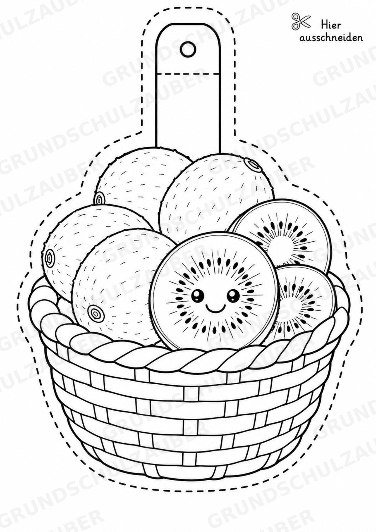Kiwi – Fensterdeko – Basteln – Ausmalbild – Ausschneiden – 15 Vorlagen – Materialseite 8