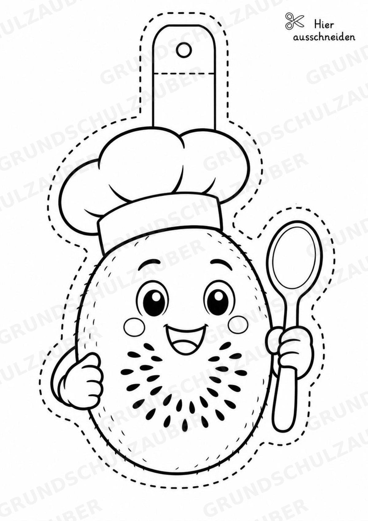 Kiwi – Fensterdeko – Basteln – Ausmalbild – Ausschneiden – 15 Vorlagen – Materialseite 9