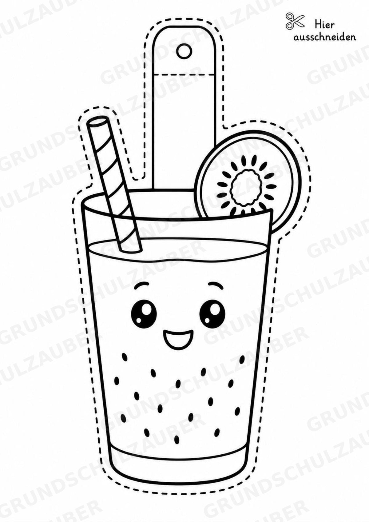 Kiwi – Fensterdeko – Basteln – Ausmalbild – Ausschneiden – 15 Vorlagen – Materialseite 10