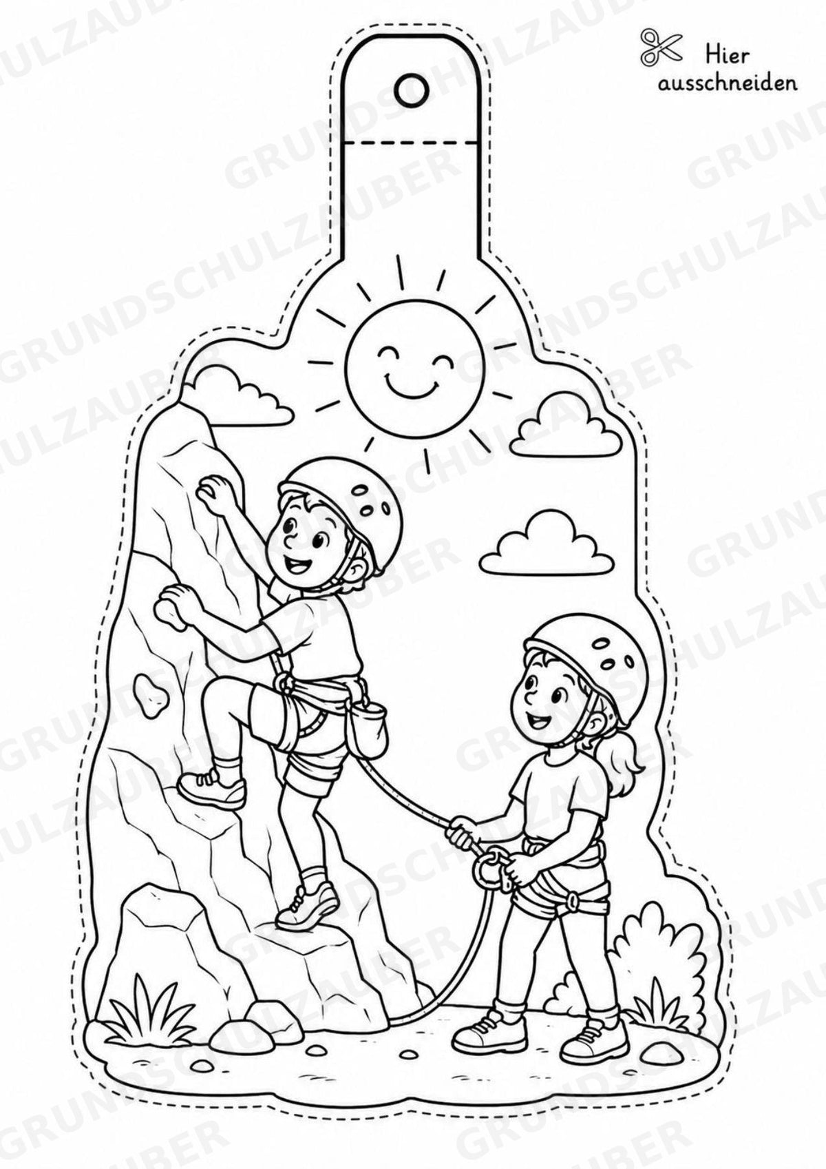 Klettern – Fensterdeko – Basteln – Ausmalbild – Ausschneiden – 15 Vorlagen – Materialseite 5
