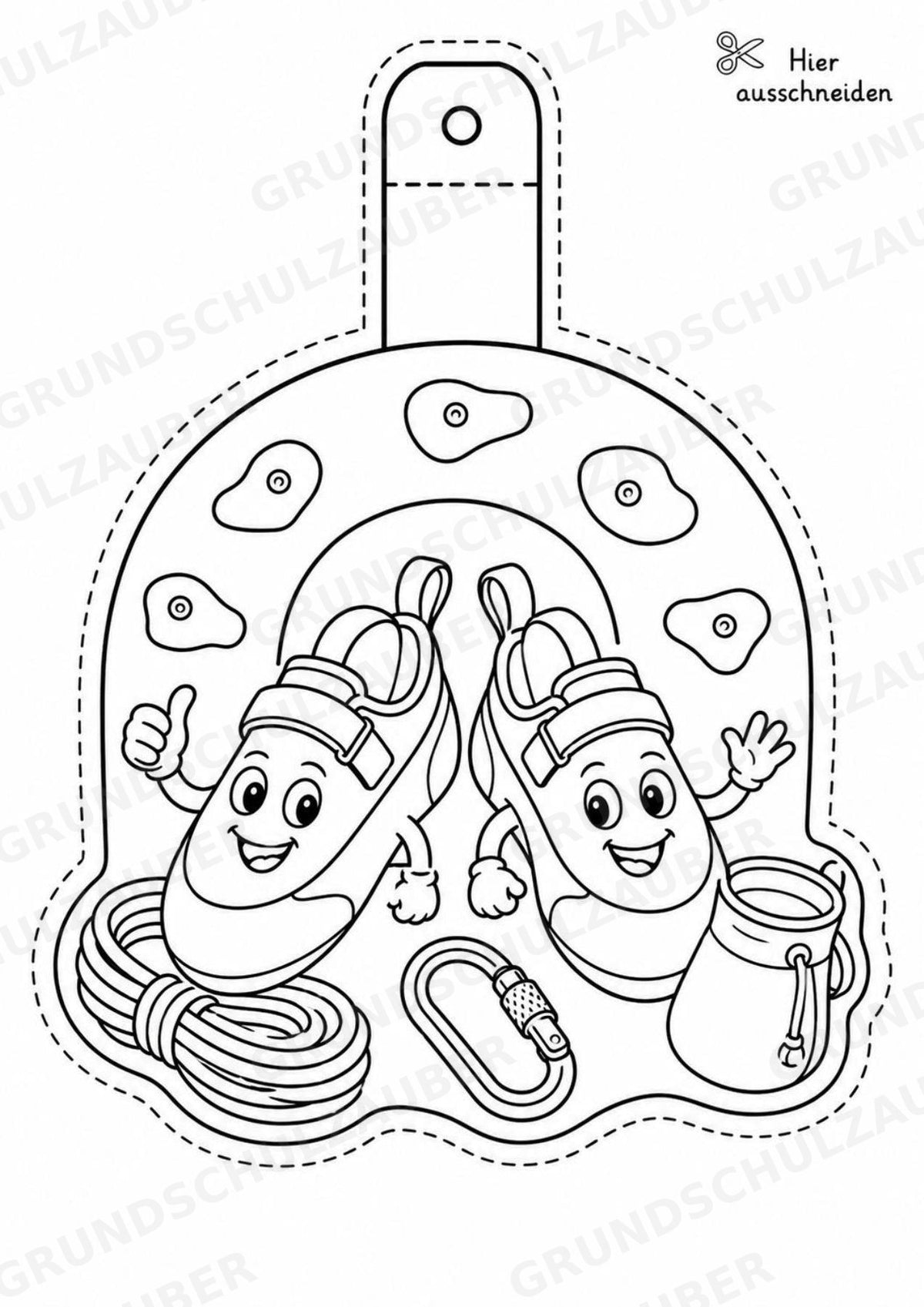 Klettern – Fensterdeko – Basteln – Ausmalbild – Ausschneiden – 15 Vorlagen – Materialseite 7