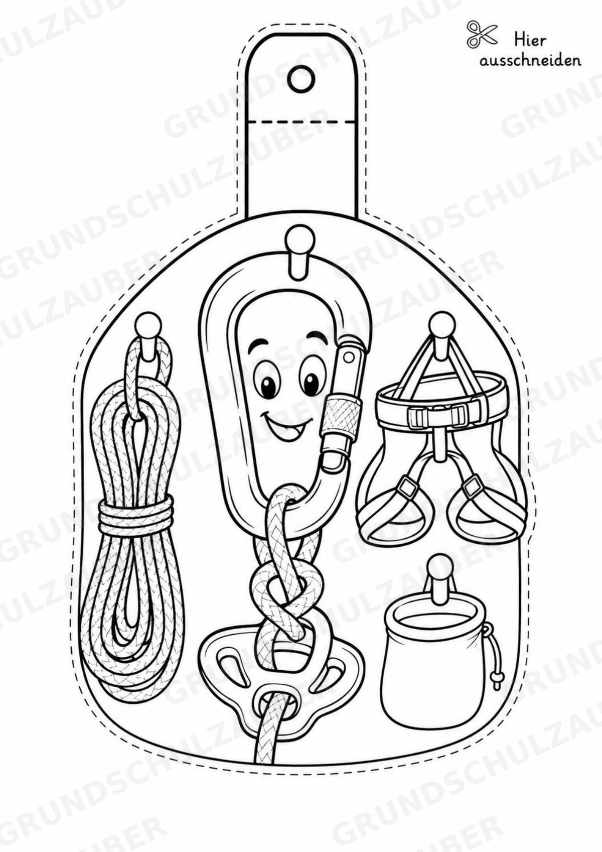 Klettern – Fensterdeko – Basteln – Ausmalbild – Ausschneiden – 15 Vorlagen – Materialseite 8