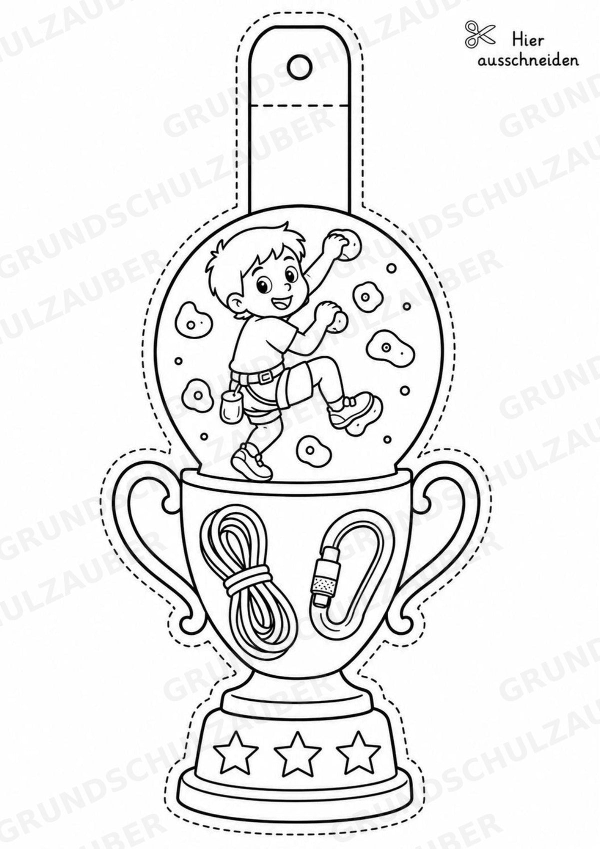 Klettern – Fensterdeko – Basteln – Ausmalbild – Ausschneiden – 15 Vorlagen – Materialseite 9