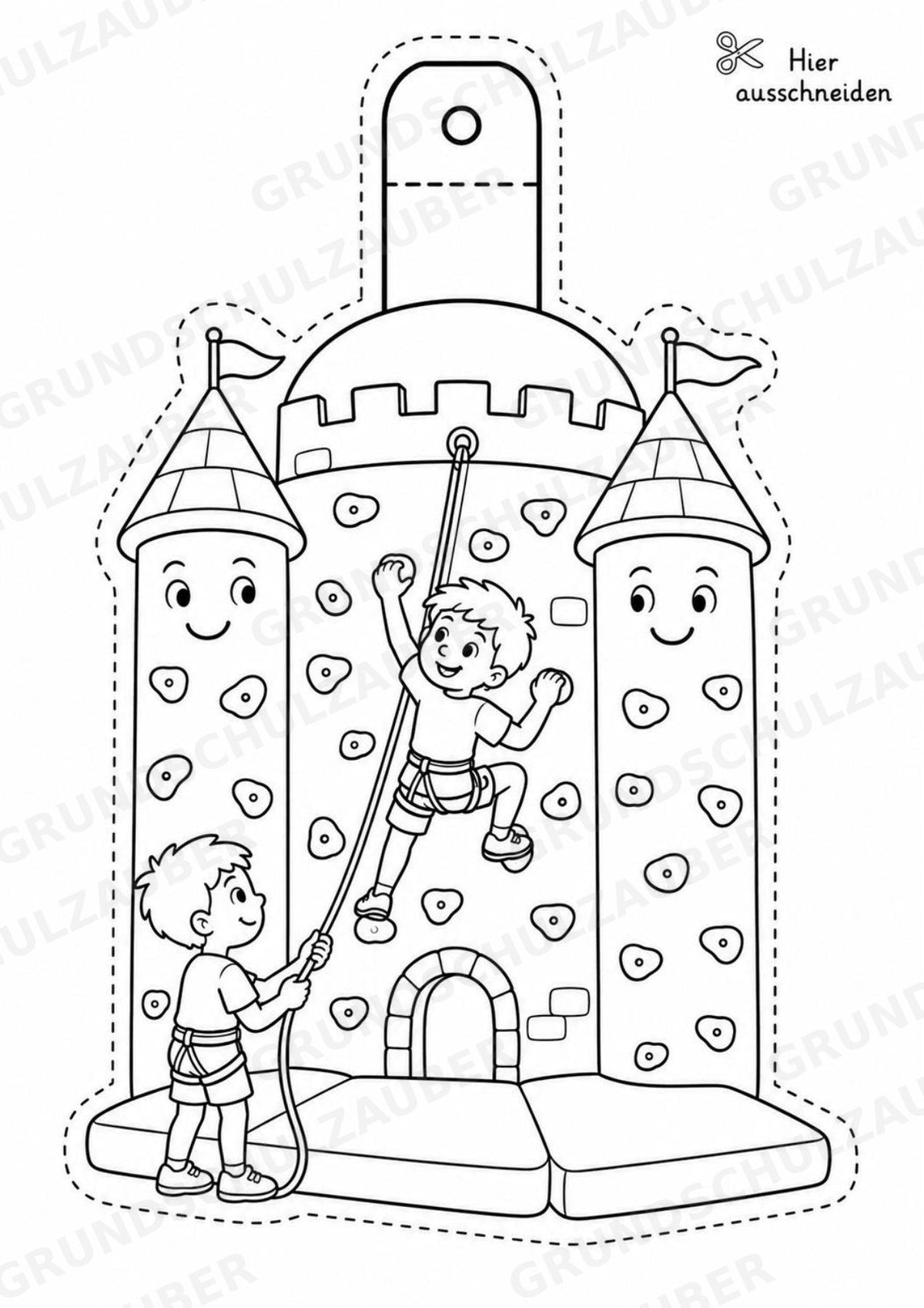 Klettern – Fensterdeko – Basteln – Ausmalbild – Ausschneiden – 15 Vorlagen – Materialseite 10