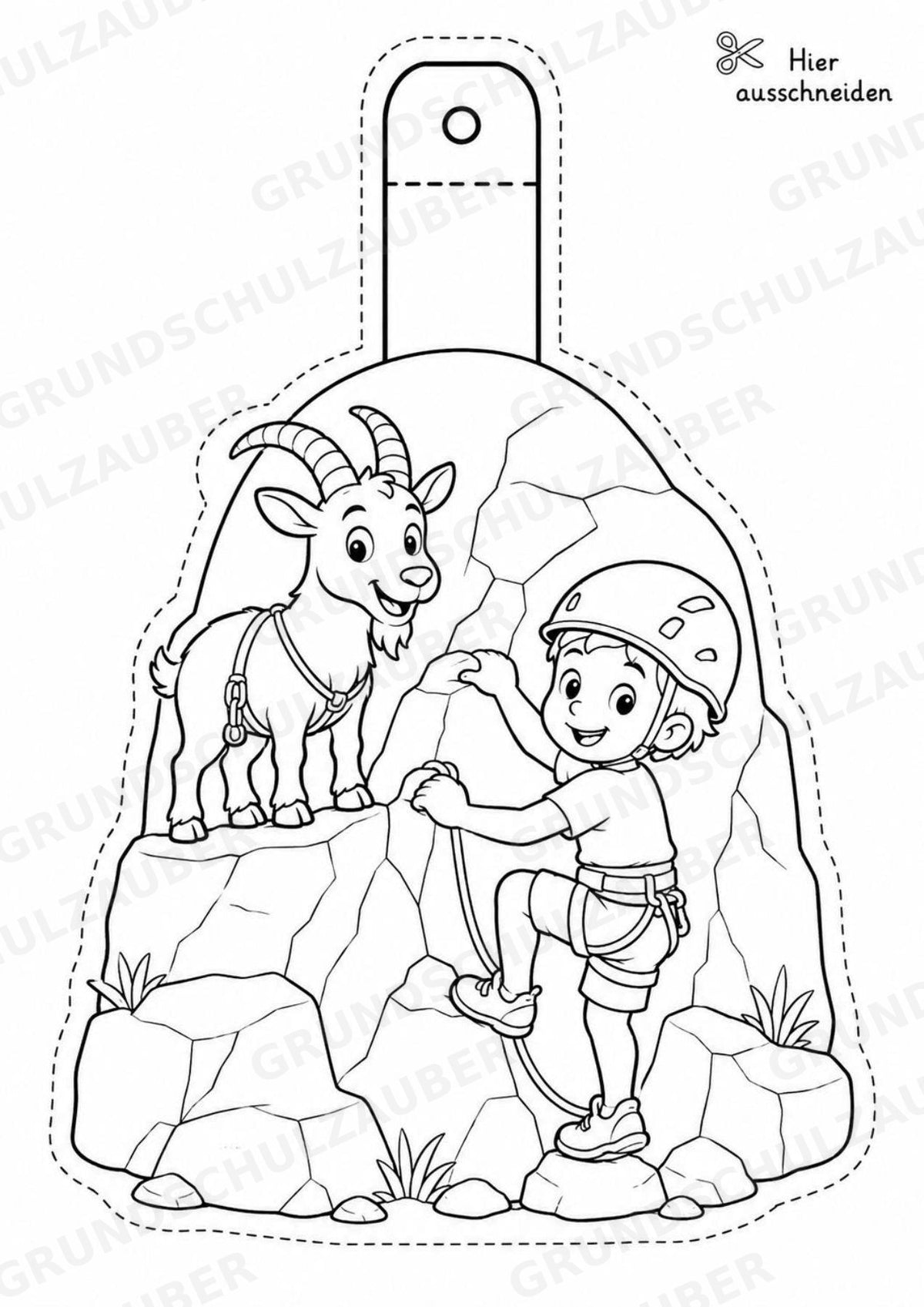 Klettern – Fensterdeko – Basteln – Ausmalbild – Ausschneiden – 15 Vorlagen – Materialseite 11