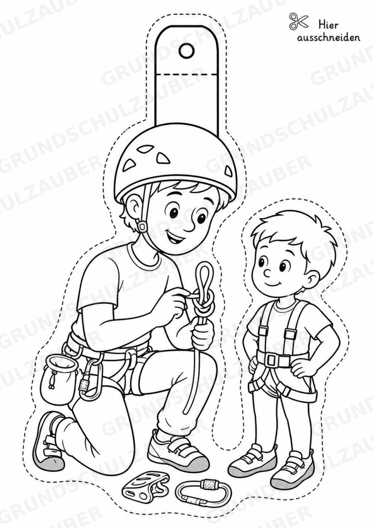 Klettern – Fensterdeko – Basteln – Ausmalbild – Ausschneiden – 15 Vorlagen – Materialseite 12