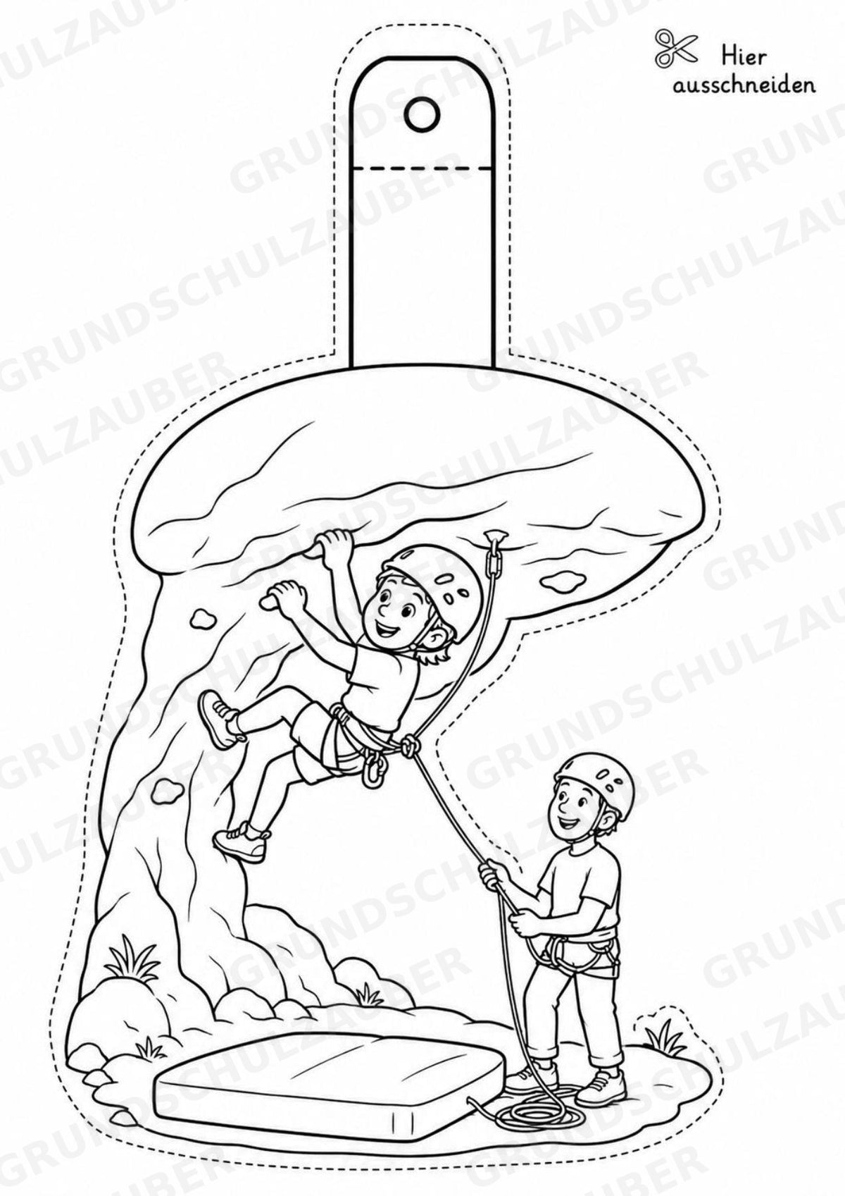 Klettern – Fensterdeko – Basteln – Ausmalbild – Ausschneiden – 15 Vorlagen – Materialseite 14